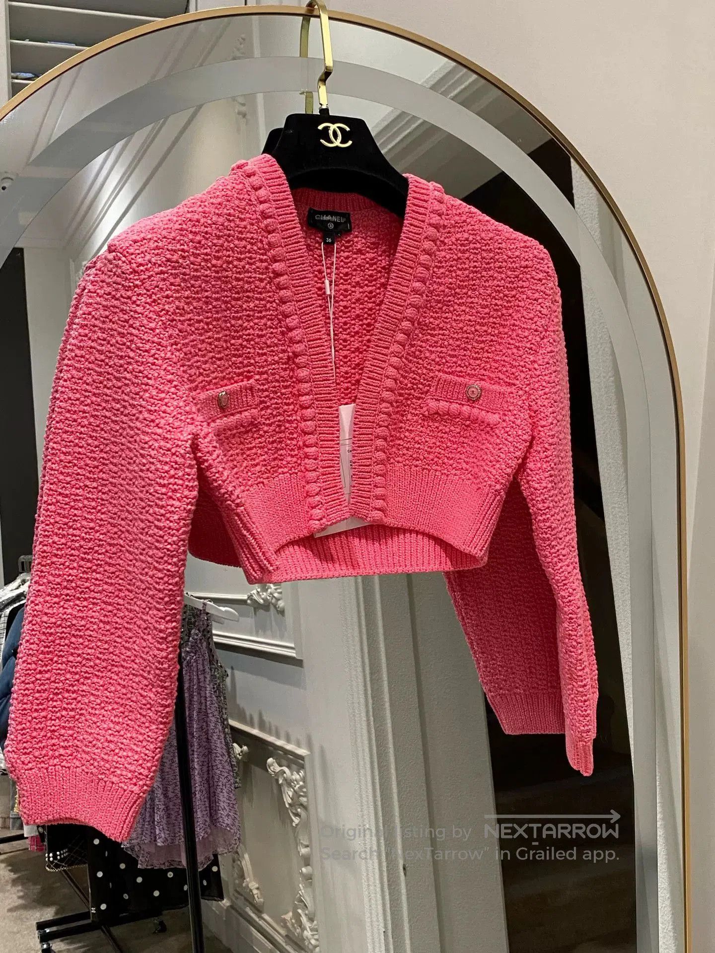 Chanel Chanel 2022 Pink Knit Cardigan FR36. Size US XS / EU 42 / 0 - 1 Thumbnail