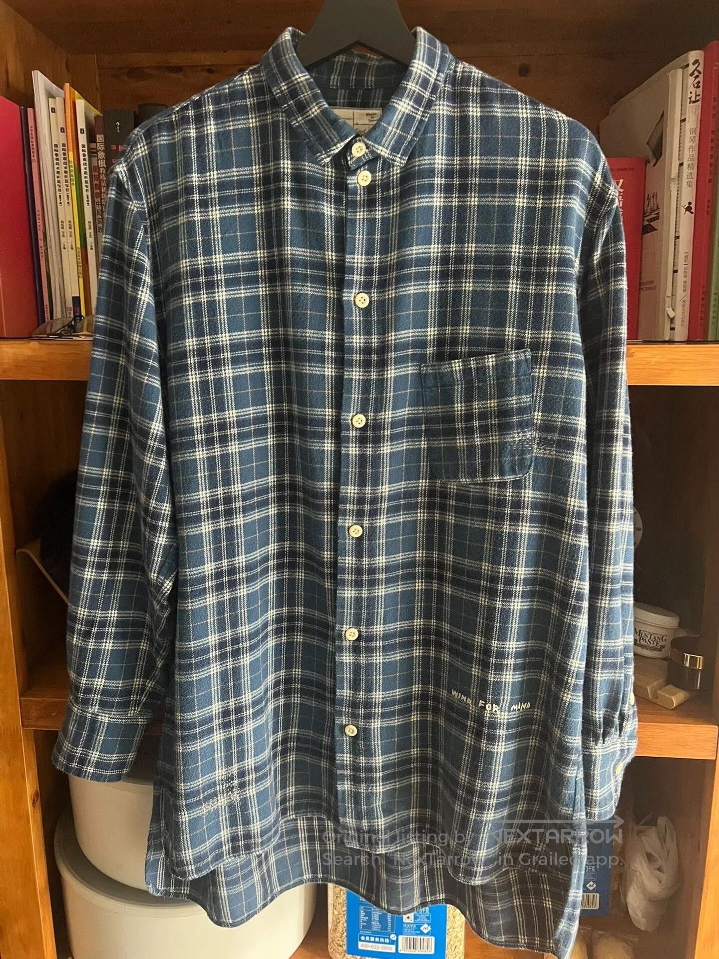 Porter Classic Porter Classic Indigo Check Long Shirt. Size US M / EU 48-50 / 2 - 1 Thumbnail