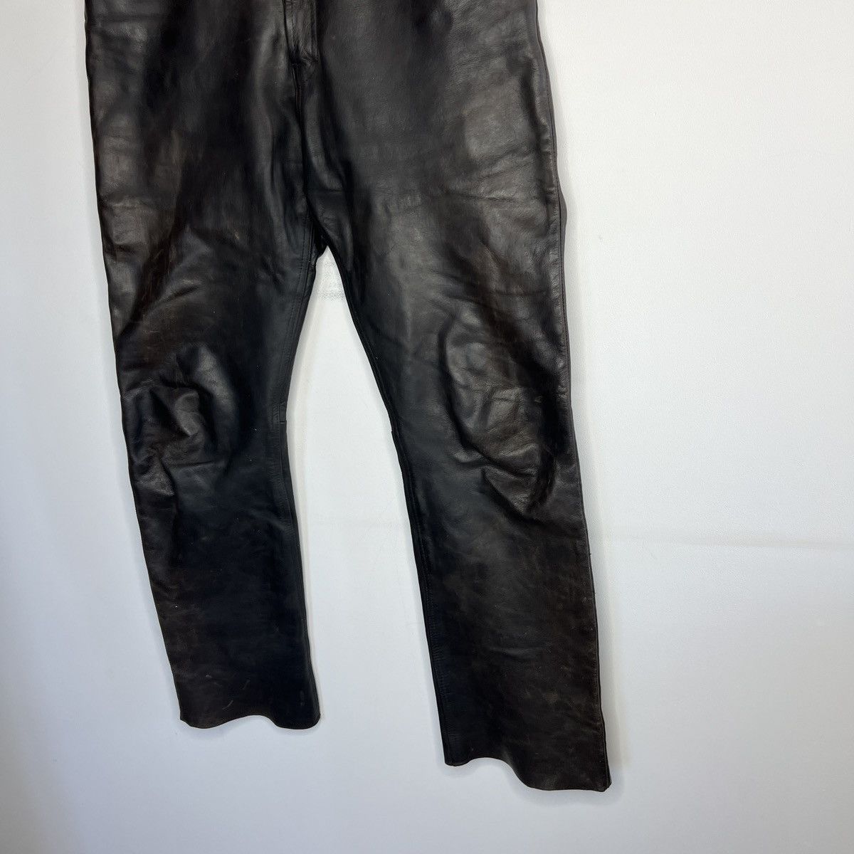 Leather × Vintage Vintage Nashville Classic Leather MOTO Pants Trousers Biker Size US 36 / EU 52 - 2 Thumbnail