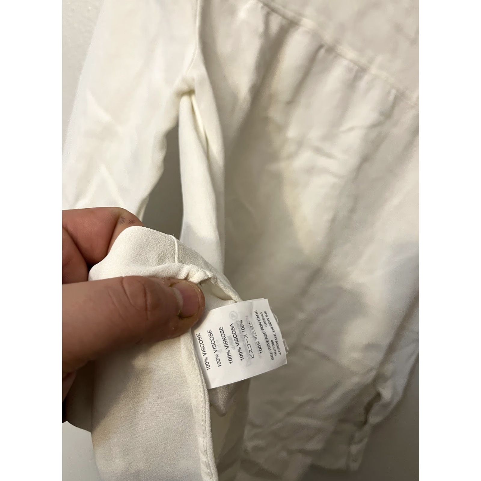J.Crew J.Crew White Long Sleeve Henley Style Blouse Women Size 4 Stretch Italian Hidden Neckline A9993 Size S / US 4 / IT 40 - 5 Thumbnail