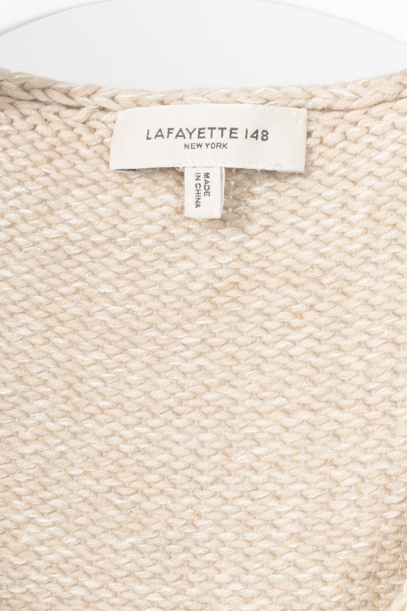 Lafayette 148 Lafayette 148 Metallic Wool & Cashmere Cable-Knit Sweater Size M / US 6-8 / IT 42-44 - 4 Thumbnail