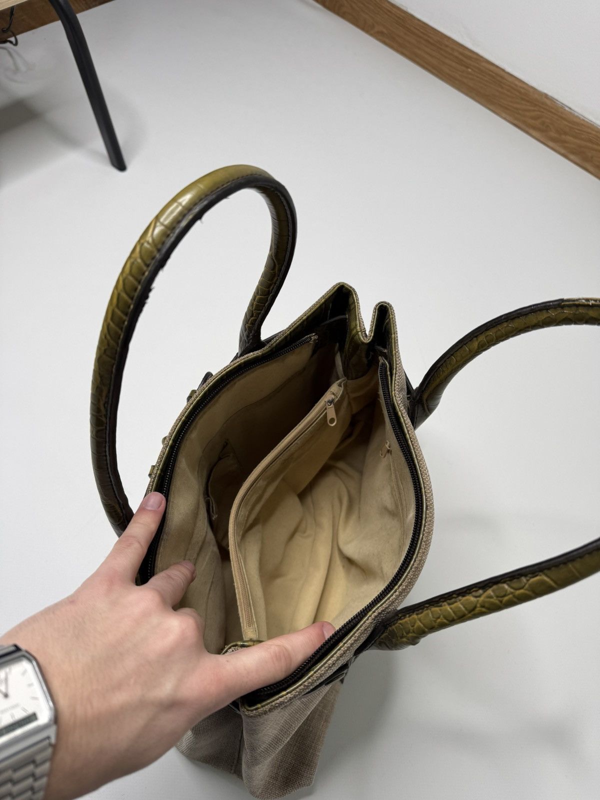 Vintage Vintage beige canvas bag avant garde if6was9 lgb swag 00s Size ONE SIZE - 6 Thumbnail