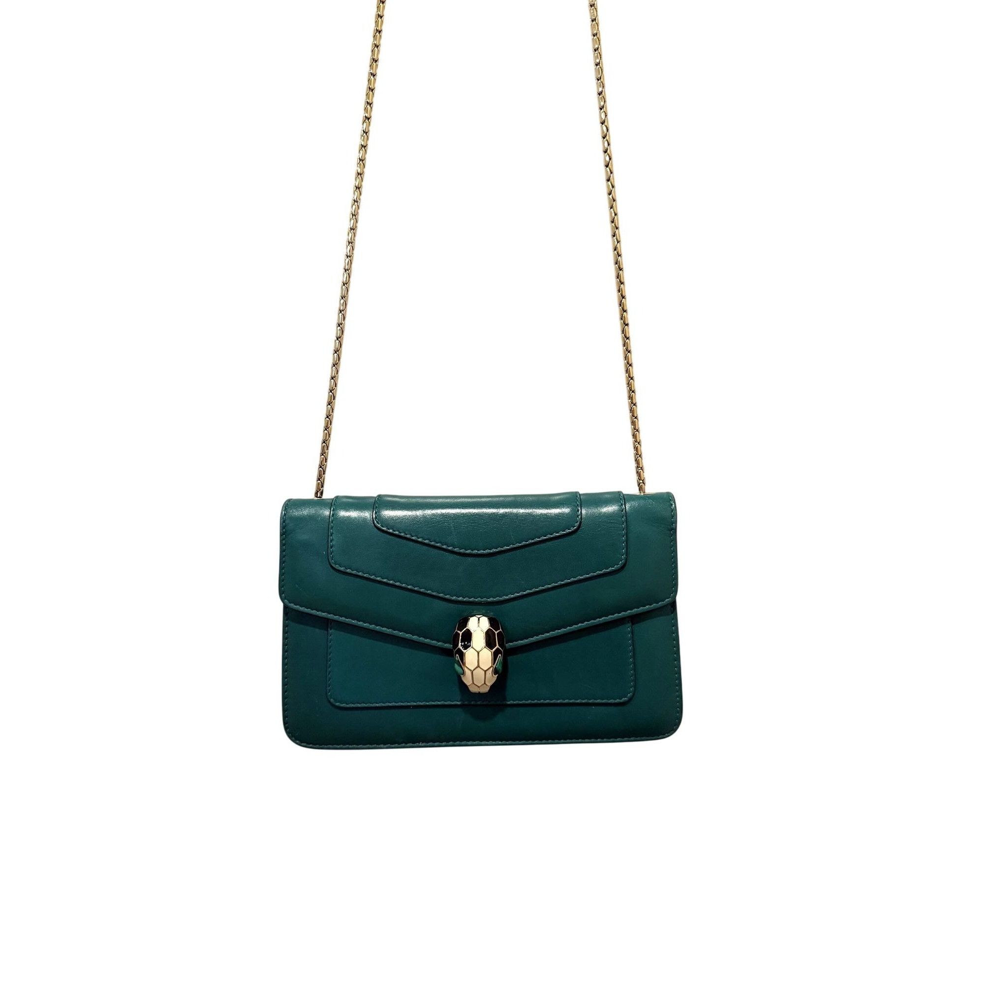 Bvlgari Bvlgari Serpenti Forever Emerald Green Leather Crossbody Bag Size ONE SIZE - 3 Thumbnail