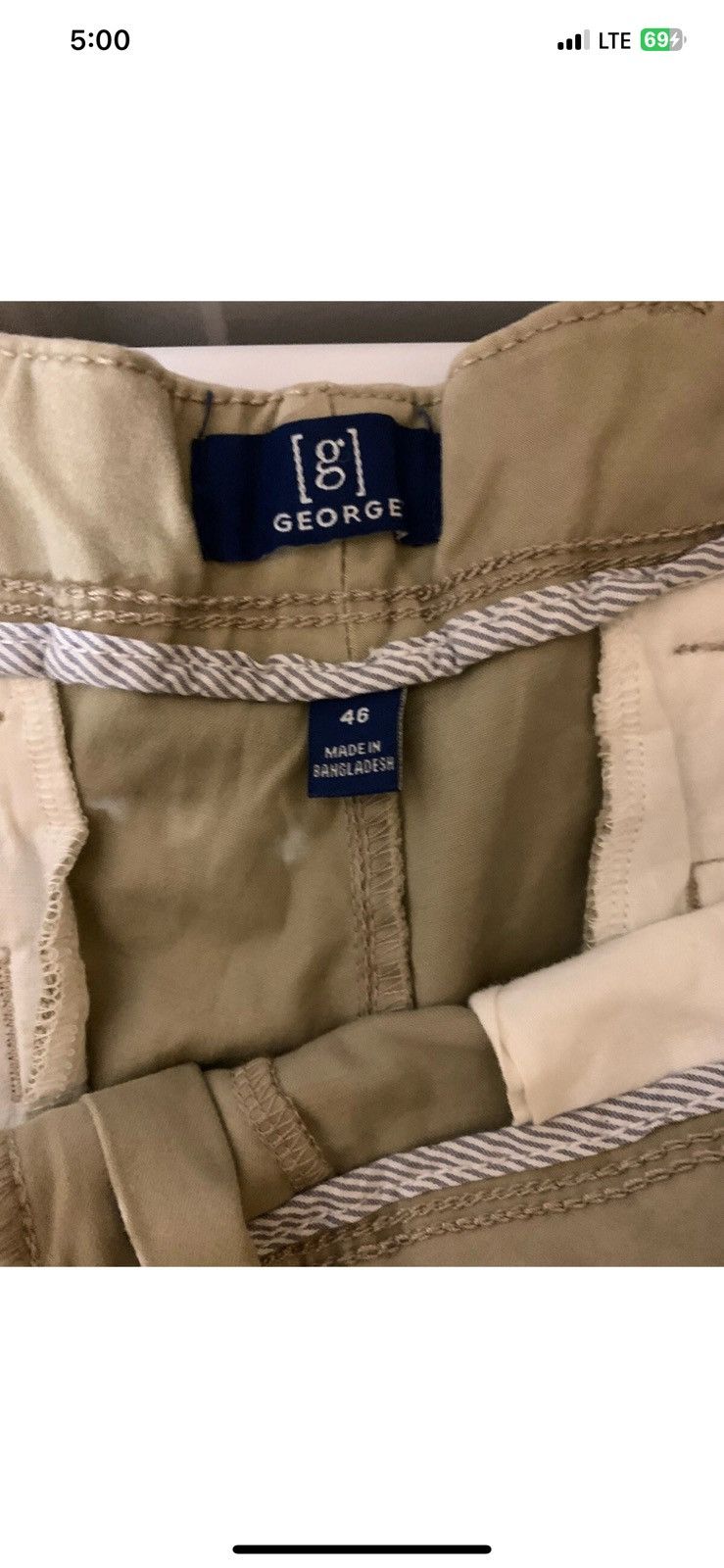 George George mens sz 46 at the knee shorts khaki brown Size US 44 / EU 60 - 2 Thumbnail