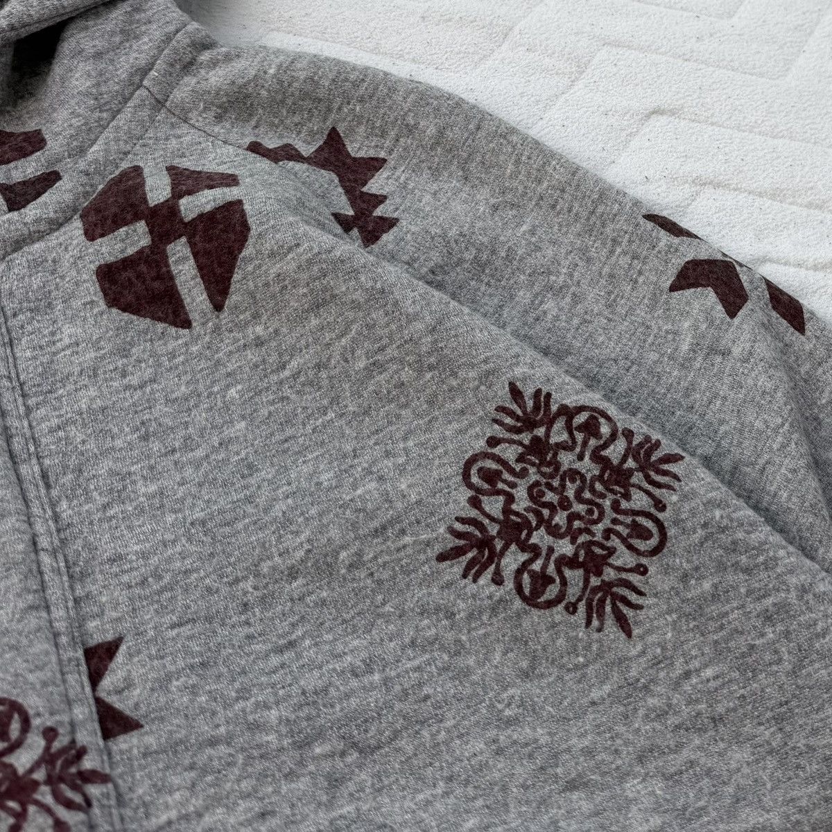 Japanese Brand Nary Hoodie Jacket Japan Brand Pattern Grey Fleece Zip Up Size US L / EU 52-54 / 3 - 4 Thumbnail