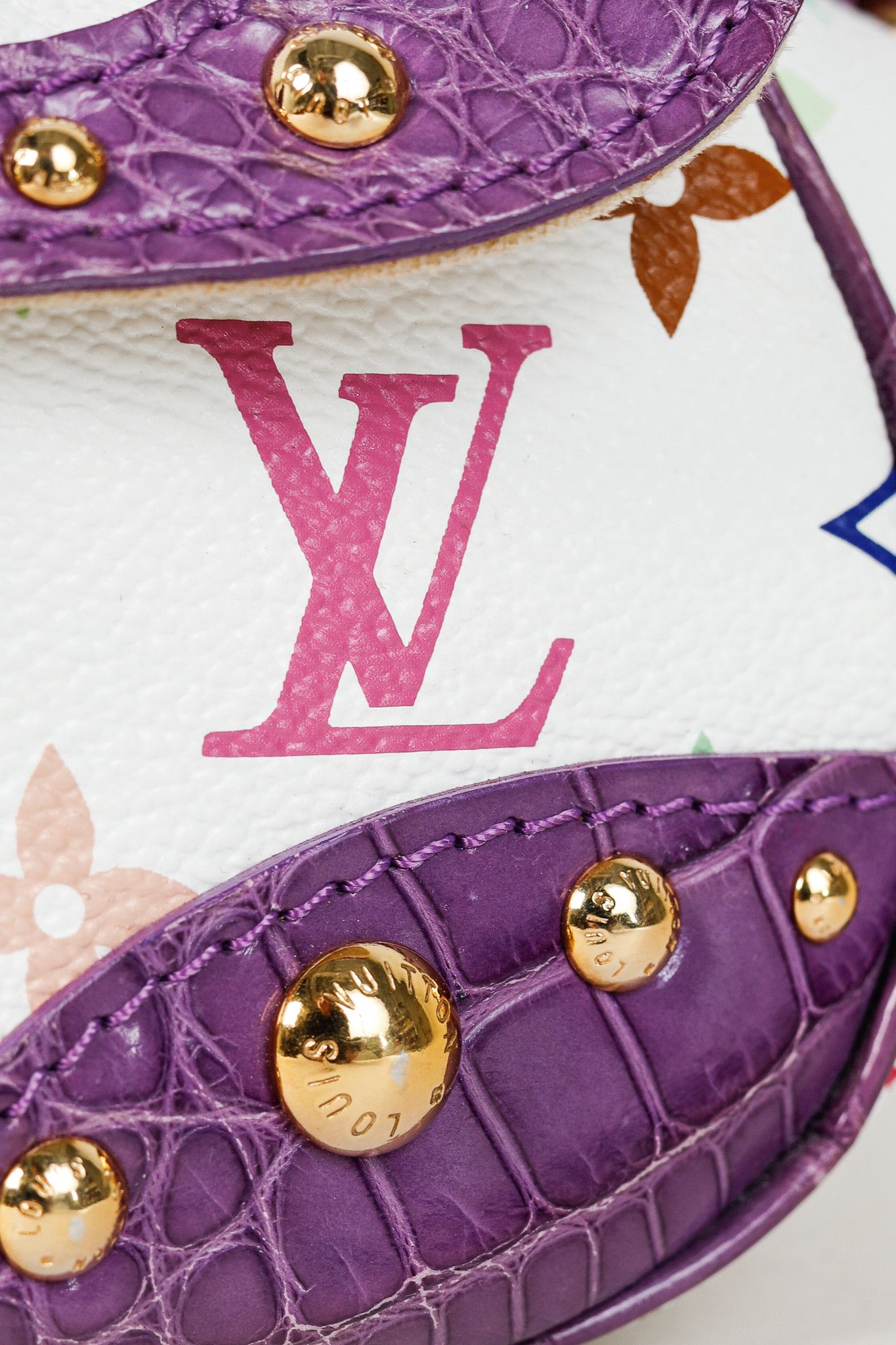 Louis Vuitton × Takashi Murakami Louis Vuitton Marilyn Multicolore Purple Crocodile Bag Size ONE SIZE - 9 Thumbnail