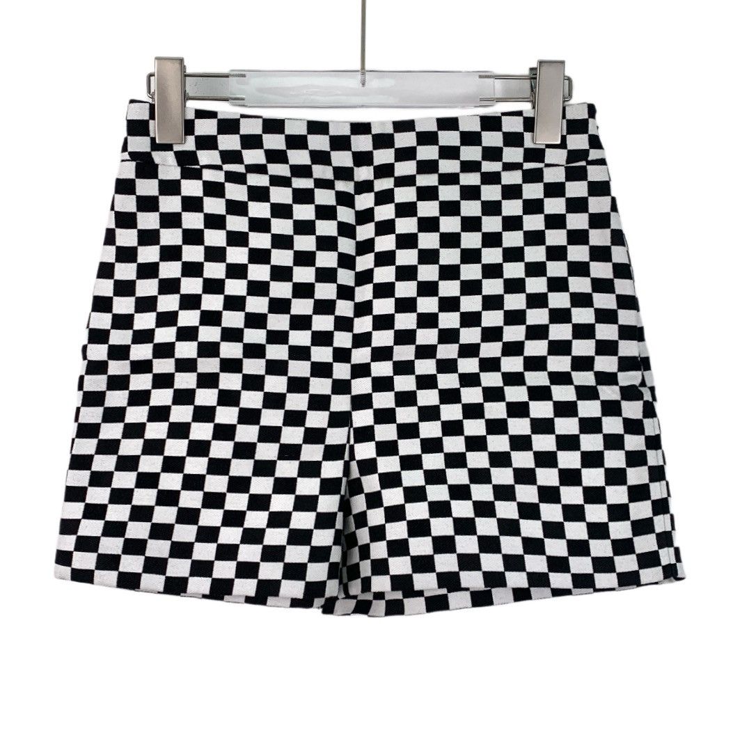 Dior Dior Black and White Checkered Cotton Casual Shorts K26WX Size 24" / US 00 / IT 34 - 1 Thumbnail