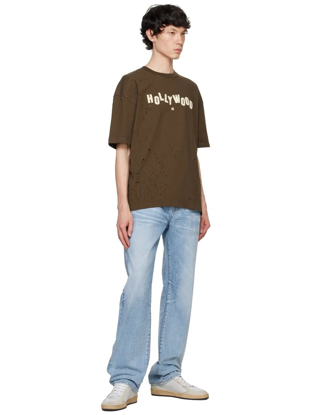 Amiri o1s1wg111125 Hollywood Shotgun Oversized T-Shirt Brown Size US L / EU 52-54 / 3 - 4 Thumbnail