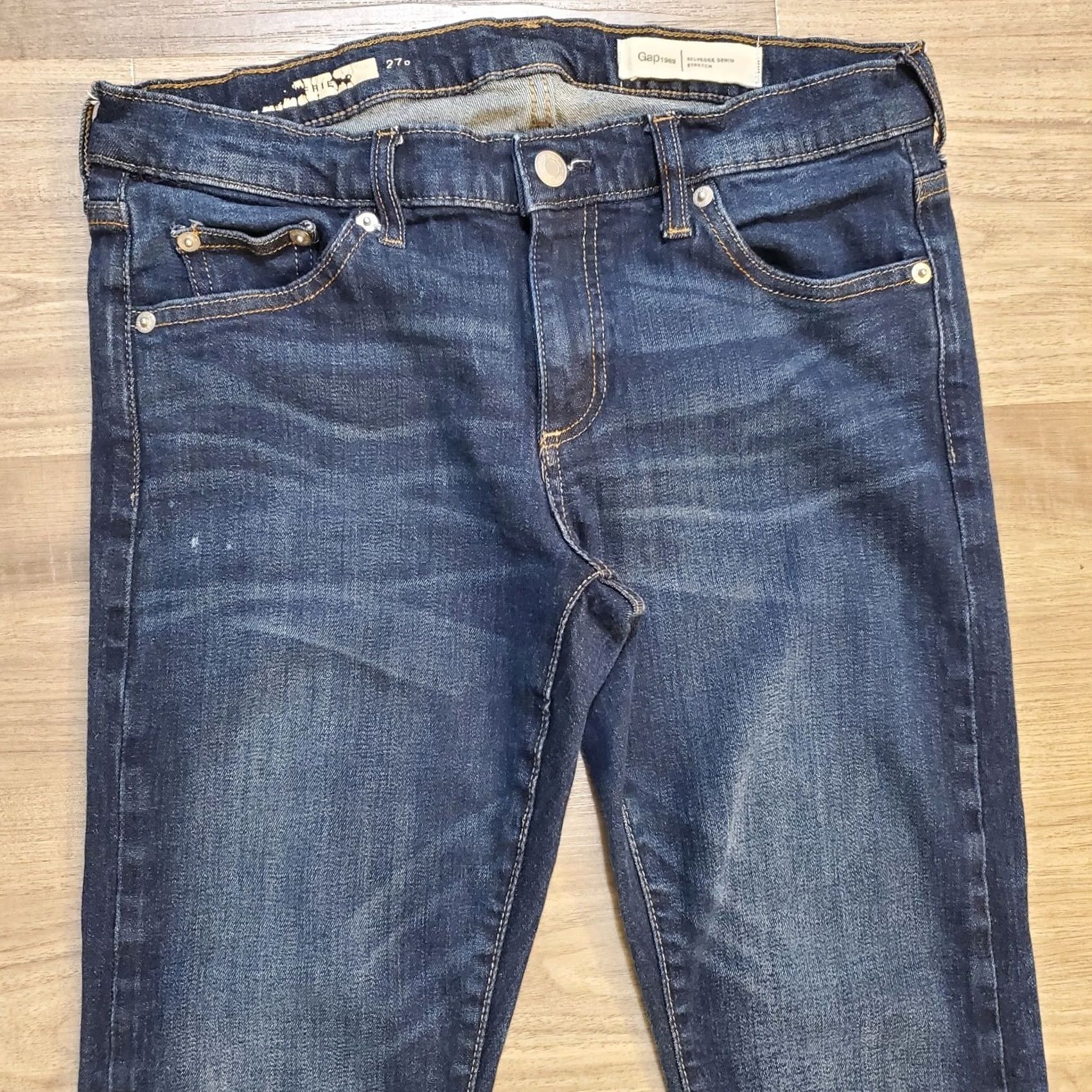 Gap Gap Best Girlfriend Stretch Selvedge Denim Womens Size 27P Dark Wash Size ONE SIZE - 2 Thumbnail