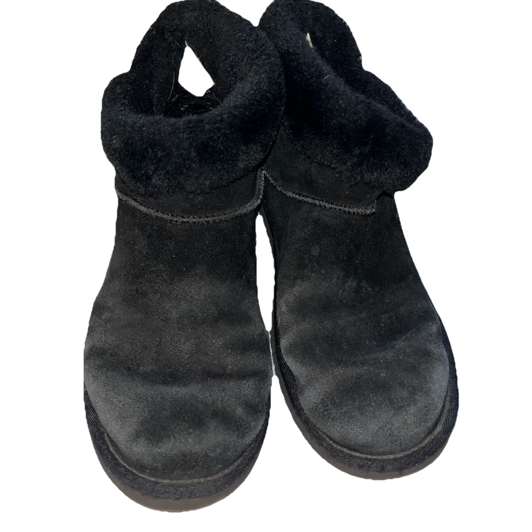 Vintage Koolaburra Uggs DEZI MINI ANKLE BOOTS WOMEN Black SUEDE Leather Fur Lined Size 9 Size US 9 / IT 39 - 3 Thumbnail