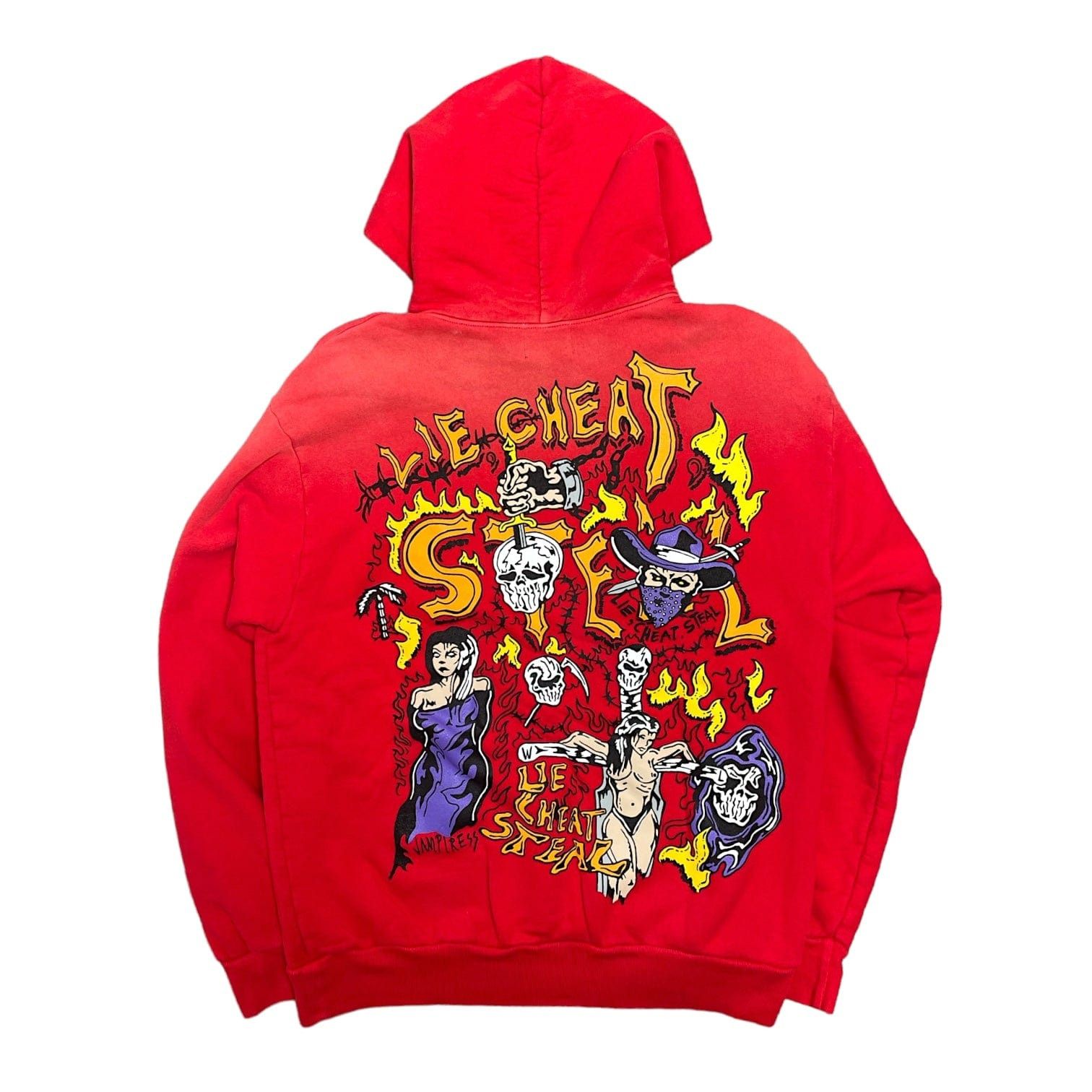 Lie Cheat Steal Hooded Sweatshirt Red