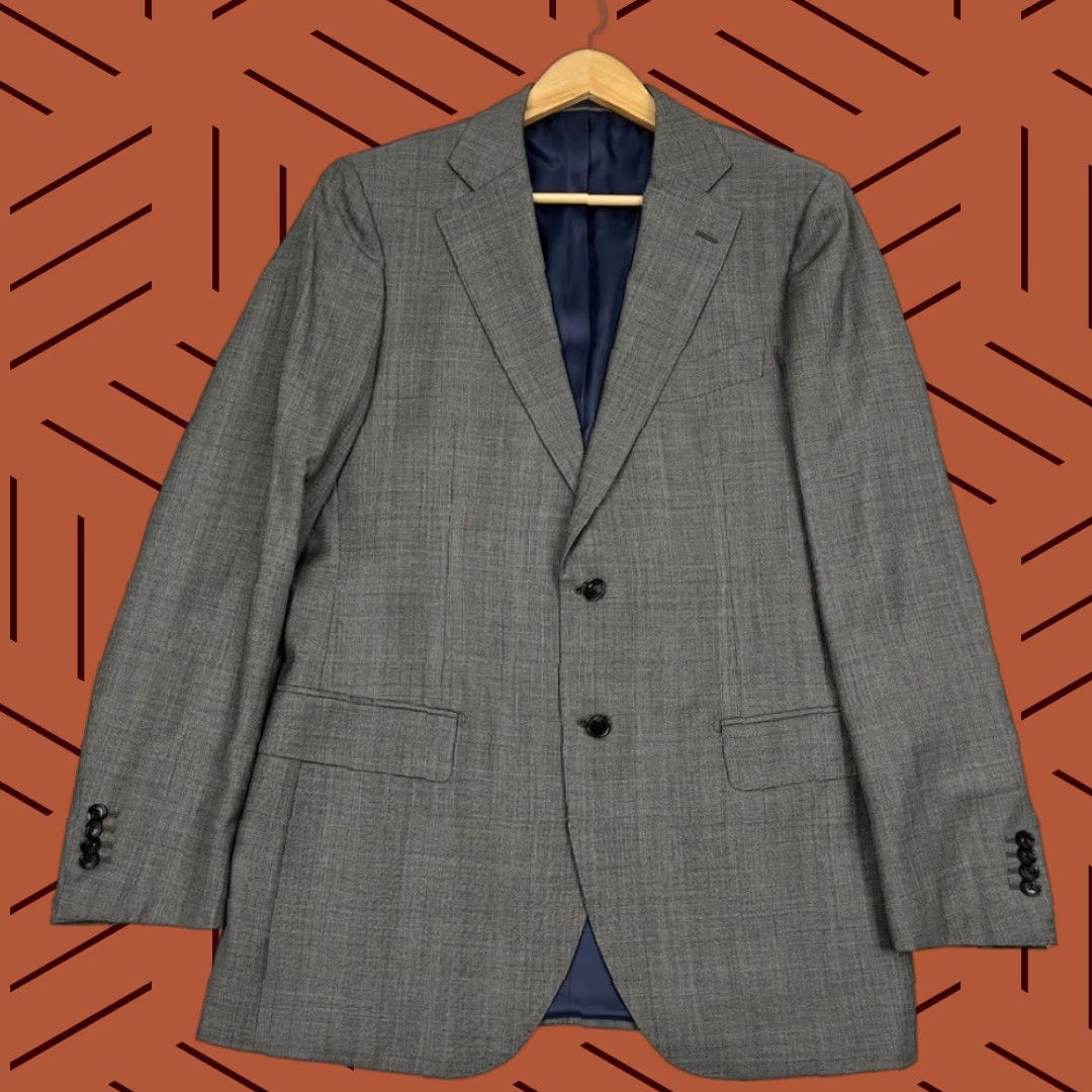 Suitsupply Suitsupply Blazer Mens 44L Gray Super 110s Wool Vitale Barberis Canonico Lazio Suit Jacket Cotton? Size 44R - 1 Thumbnail
