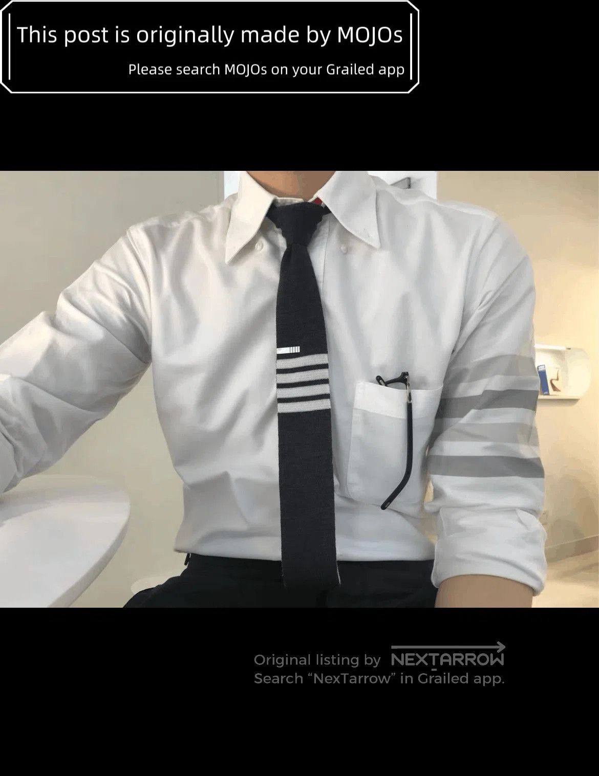 Thom Browne Sz 2 Thom Browne Four Gray Stripe Shirt mojos1903. Size US M / EU 48-50 / 2 - 7 Thumbnail