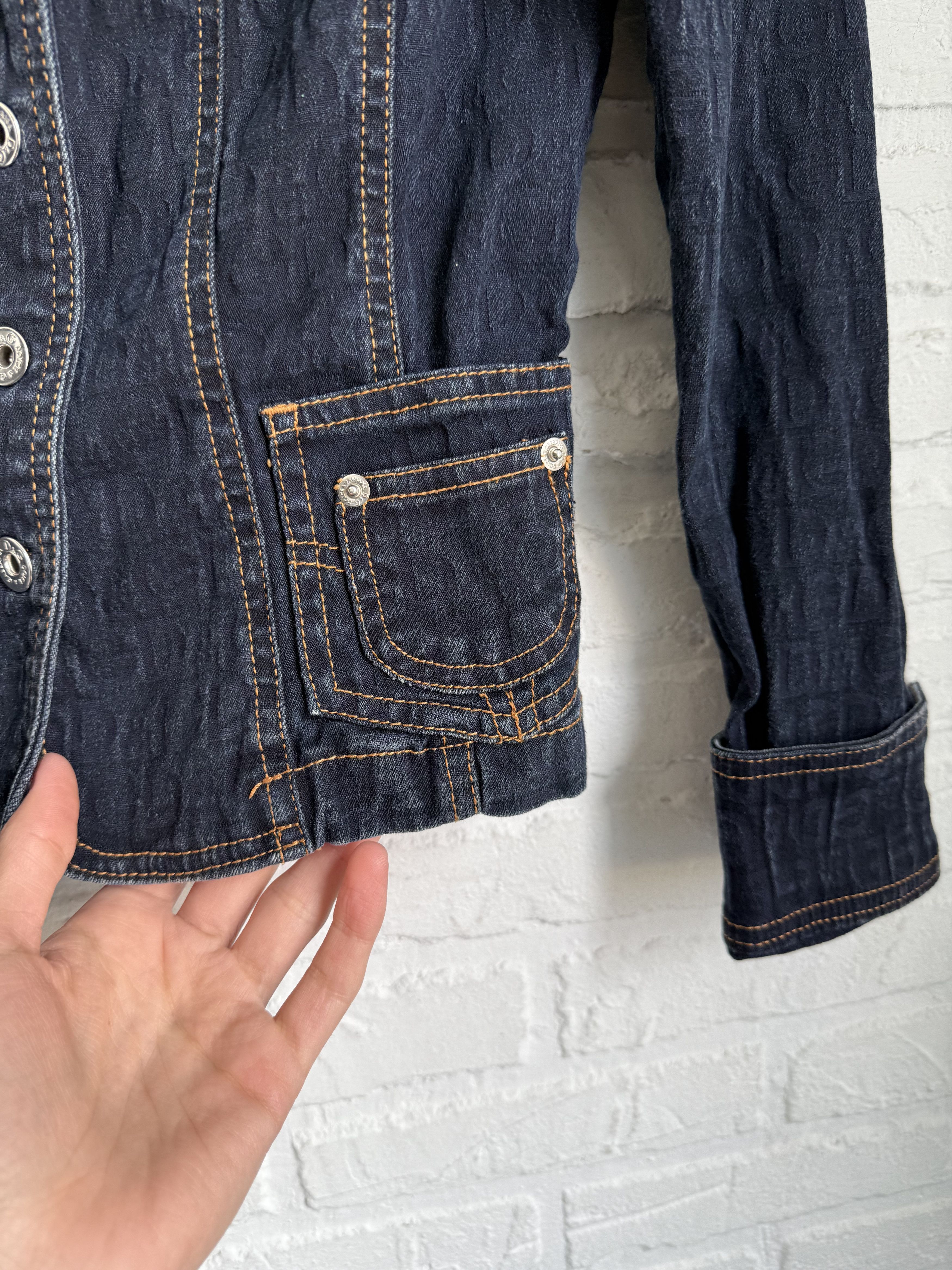 Dolce & Gabbana Vintage D&G Dolce & Gabbana Monogram Denim Jacket Y2K Size S / US 4 / IT 40 - 5 Thumbnail