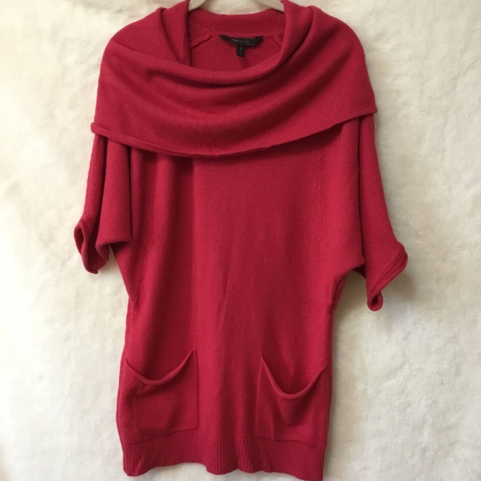 Bcbgmaxazria BCBGMaxAzria Red Quarter Sleeve Cowl Neck Sweater Size S / US 4 / IT 40 - 2 Thumbnail