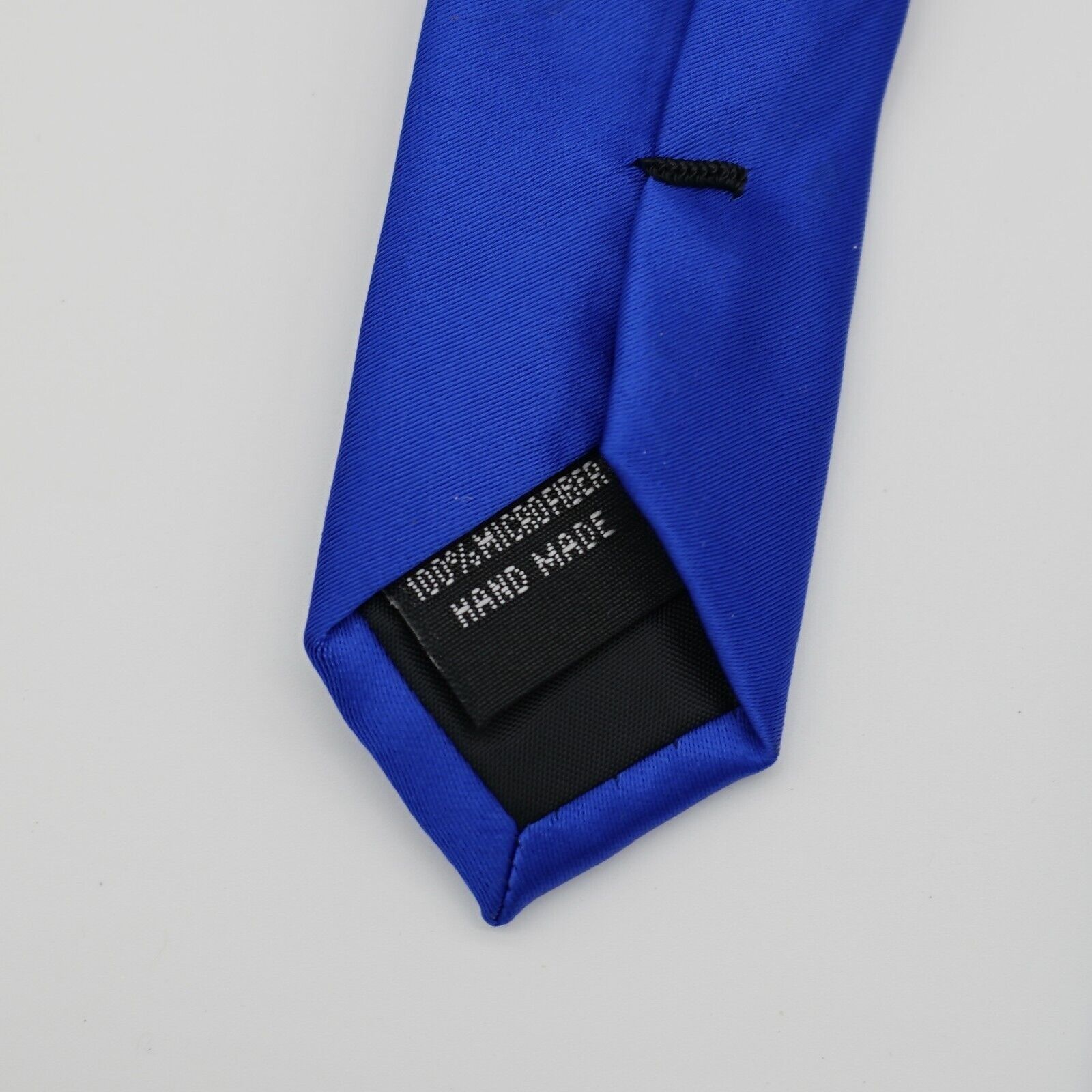 Designer Puccini Solid Shiny Blue Microfiber Tie Size ONE SIZE - 4 Thumbnail