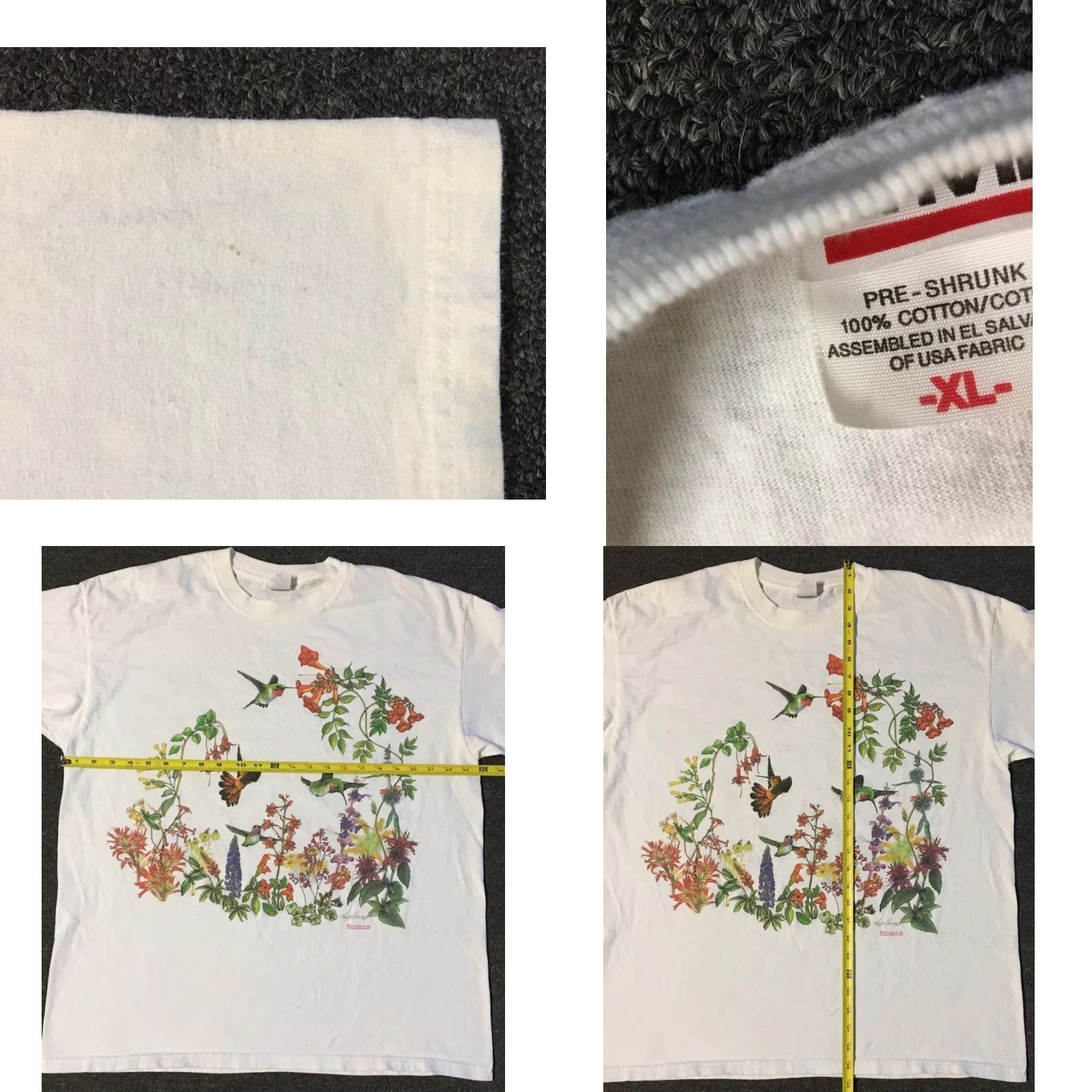 Vintage Vtg Bird Flower Art Faded AOP Shirt XL Nature Wildlife Grunge Vaporwave 90s Y2K Shirt Mens XL White Vintage Bird Flower AOP T-Shirt Size US XL / EU 56 / 4 - 8 Thumbnail