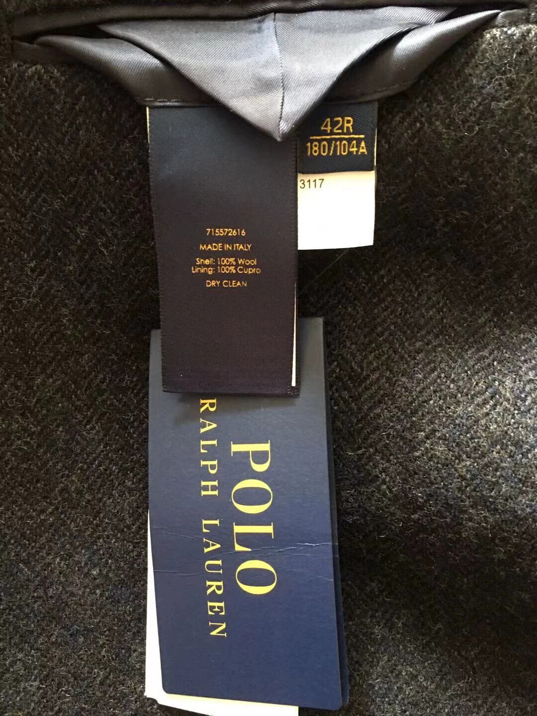 RRL Ralph Lauren RRL 100% Wool Herringbone Slim 42 Suit Jacket IT Size 42R - 7 Thumbnail
