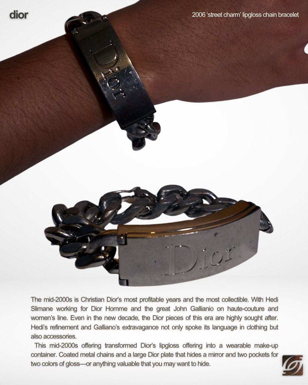 Dior 2006 ‘Street Charm’ 002 Lip Gloss Duo Chain Link Bracelet Size ONE SIZE - 1 Thumbnail
