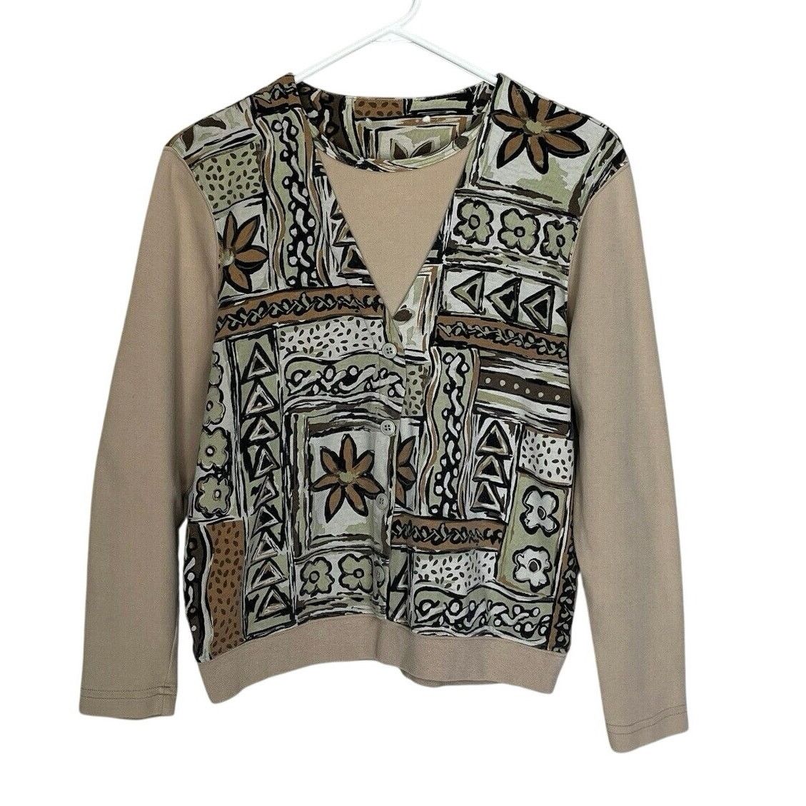 Vintage Vintage Faux Vest Long Sleeve Boho Floral Hippie Top Size S / US 4 / IT 40 - 1 Thumbnail