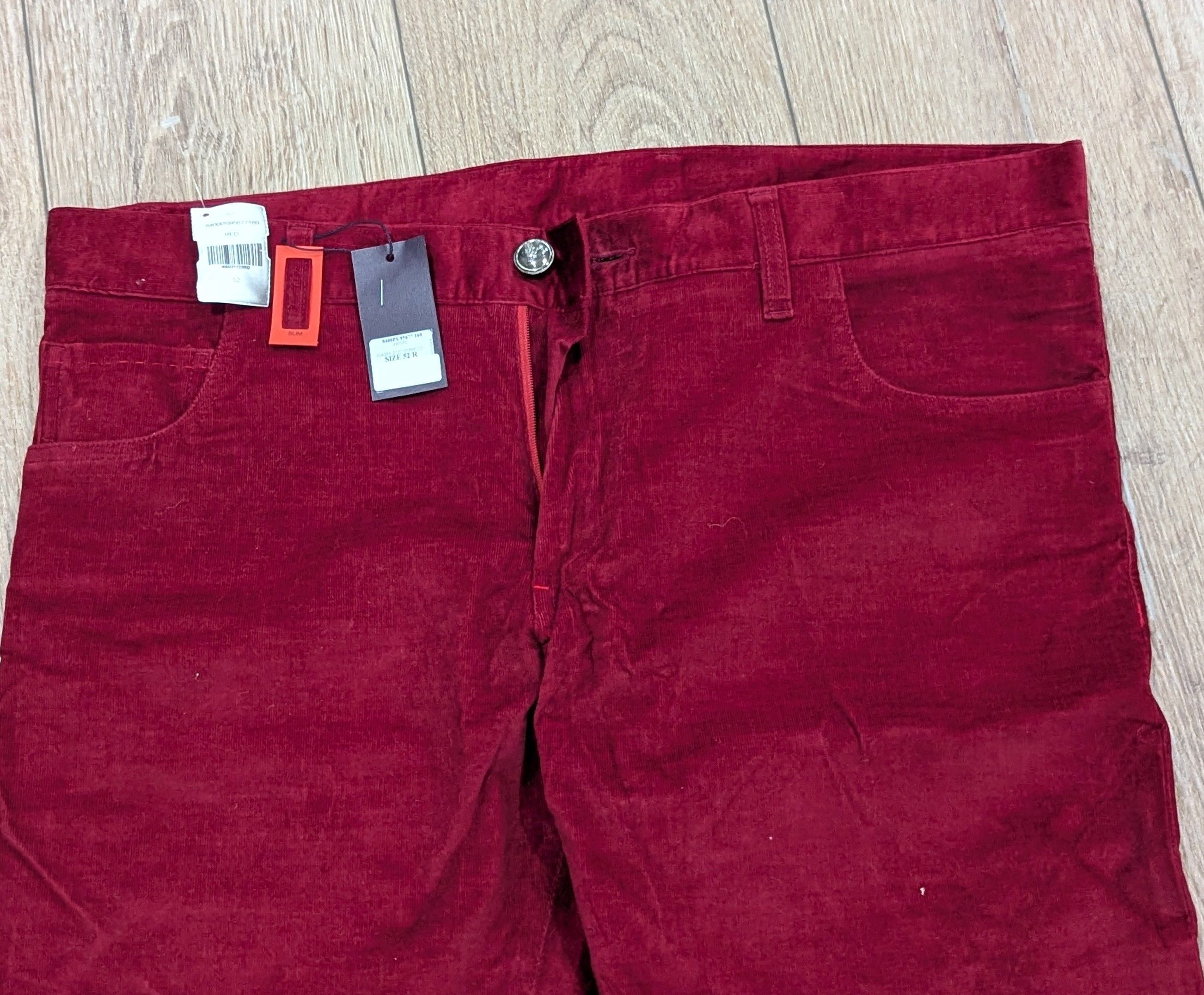 Isaia Mens ISAIA Cotton Straight Leg Jeans Red 52 US 36 Size US 36 / EU 52 - 2 Thumbnail