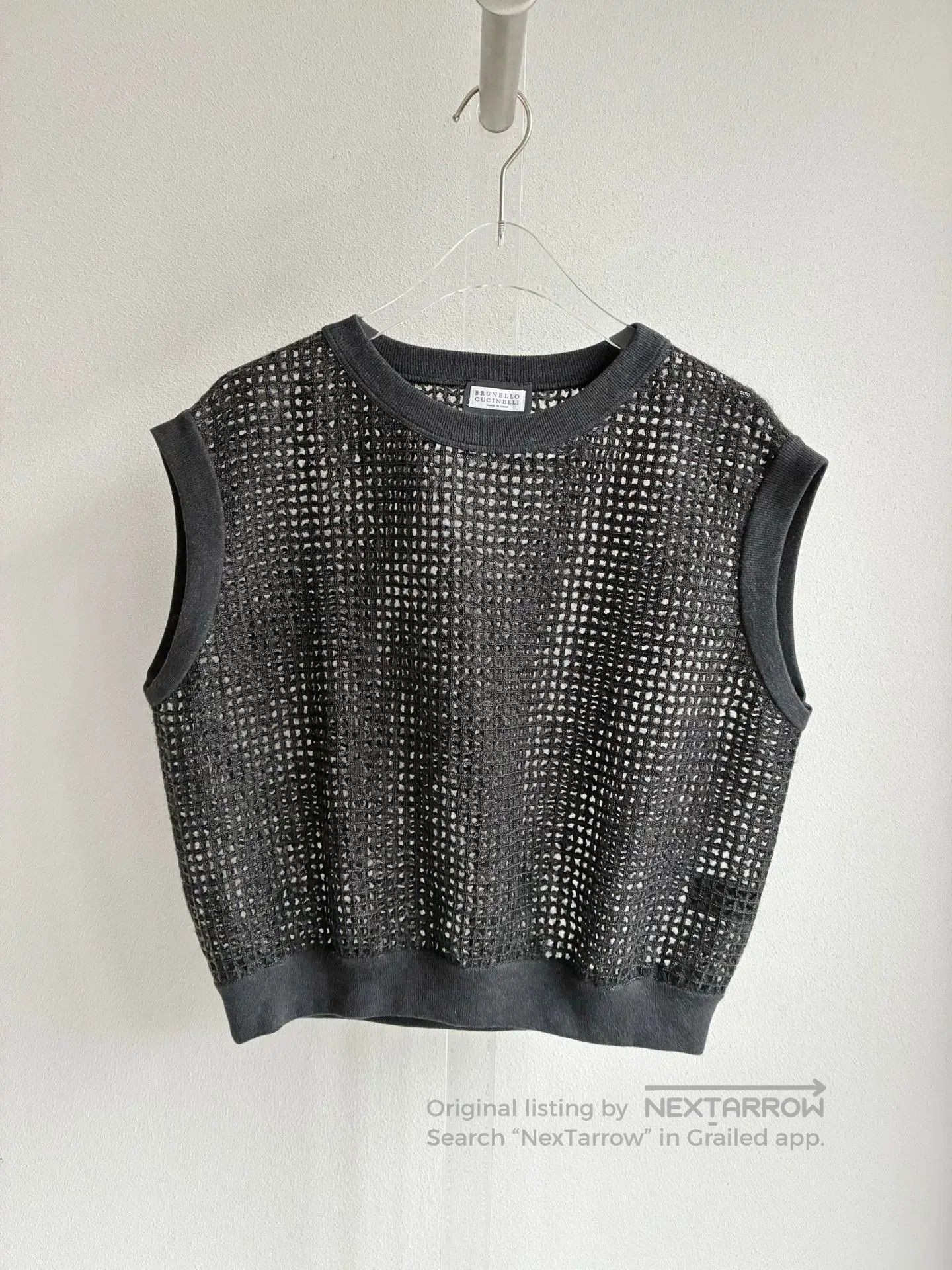 Brunello Cucinelli Brunello Cucinelli Black Hollow Knit Vest. Size S / US 4 / IT 40 - 2 Thumbnail