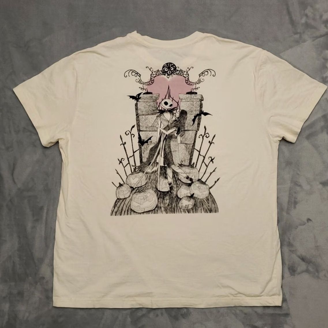 Disney Nightmare Before Christmas Shirt M Cream Disney AOP Double Side Print Crewneck Mens Shirt Size US M / EU 48-50 / 2 - 4 Thumbnail