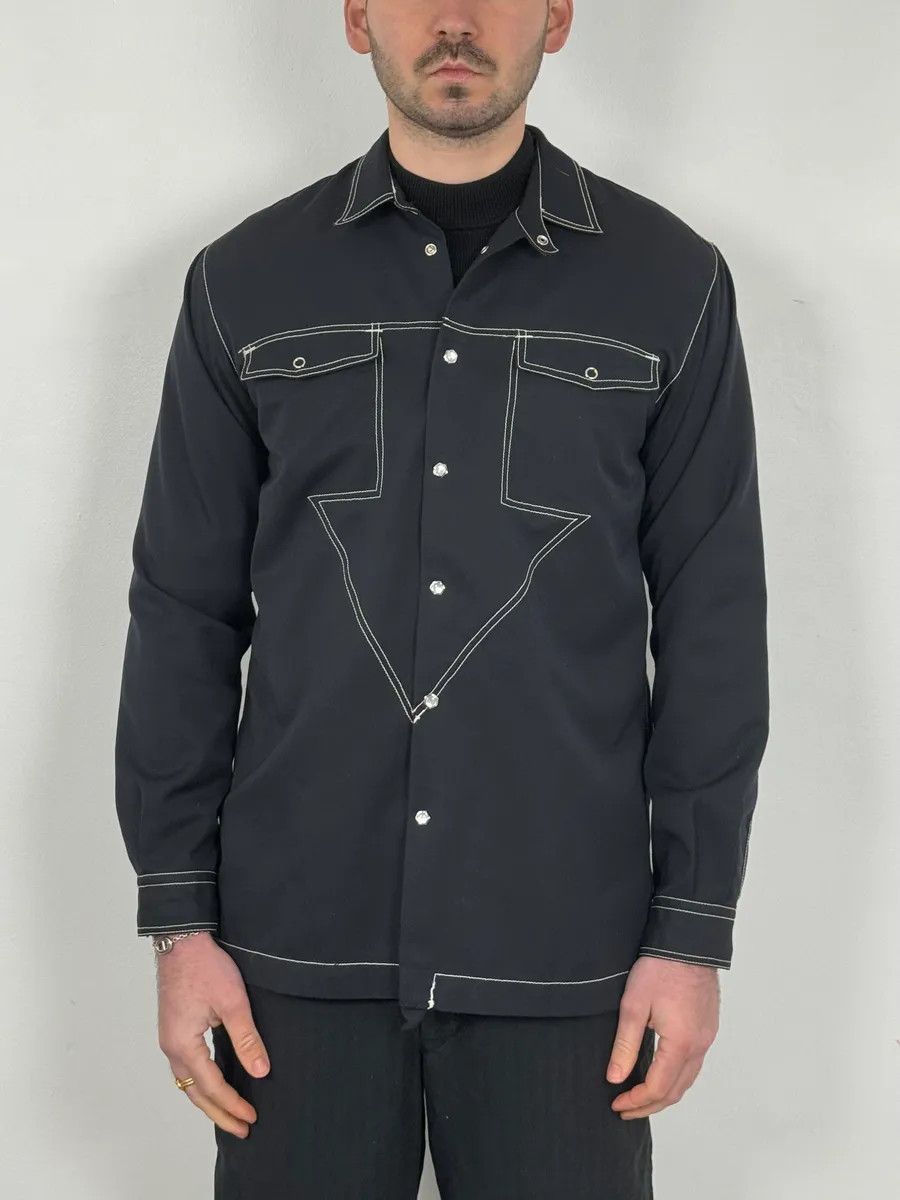 Marithe + Francois Girbaud 2000s Marithé + François Girbaud Black Signature Overshirt Jacket Size US M / EU 48-50 / 2 - 2 Thumbnail