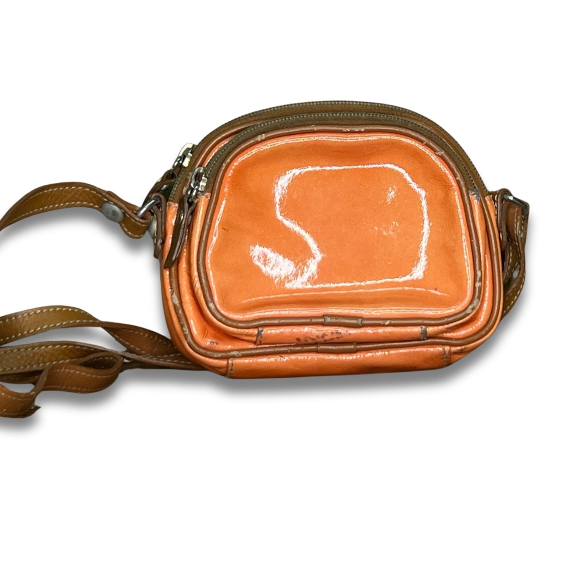 Other Vintage Valentina Orange Patent Leather Crossbody Bag With A Size ONE SIZE - 3 Thumbnail