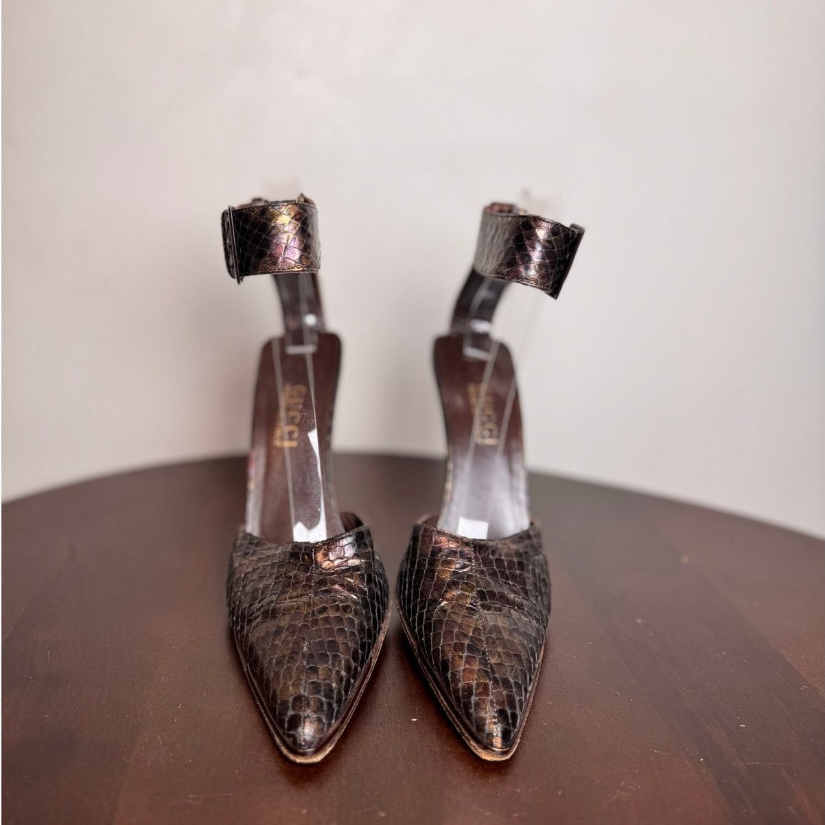 Gucci Gucci by Tom Ford Vintage Python Ankle Strap Heels Size US 7.5 / IT 37.5 - 2 Thumbnail