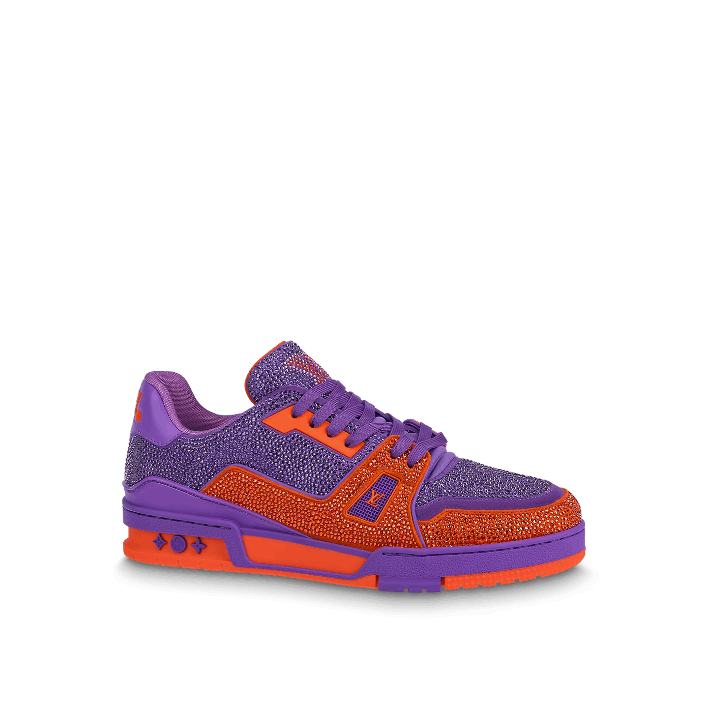 image of Louis Vuitton Sparkling Lv Trainer Sneaker in Orange Purple, Men's (Size 10)