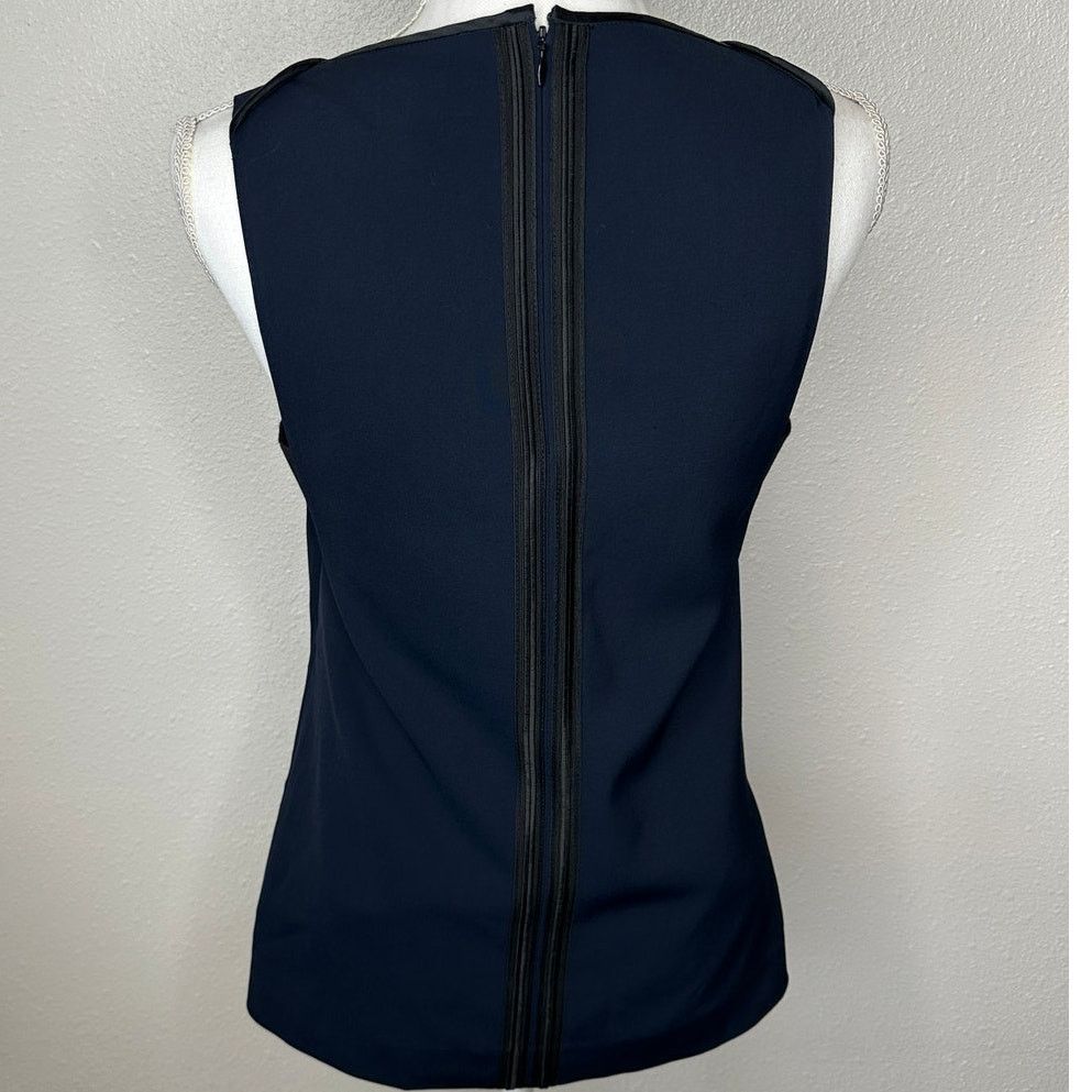 Rag & Bone rag & bone Navy Black High Neck Satin Zip Tank Sleeveless S Size S / US 4 / IT 40 - 8 Thumbnail