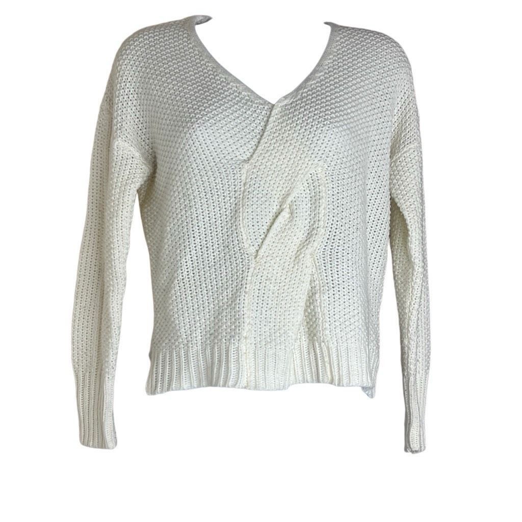 Other Anthropologie Moon & Meadow Women XS Twist Front Sweater Whi Size XS / US 0-2 / IT 36-38 - 1 Thumbnail
