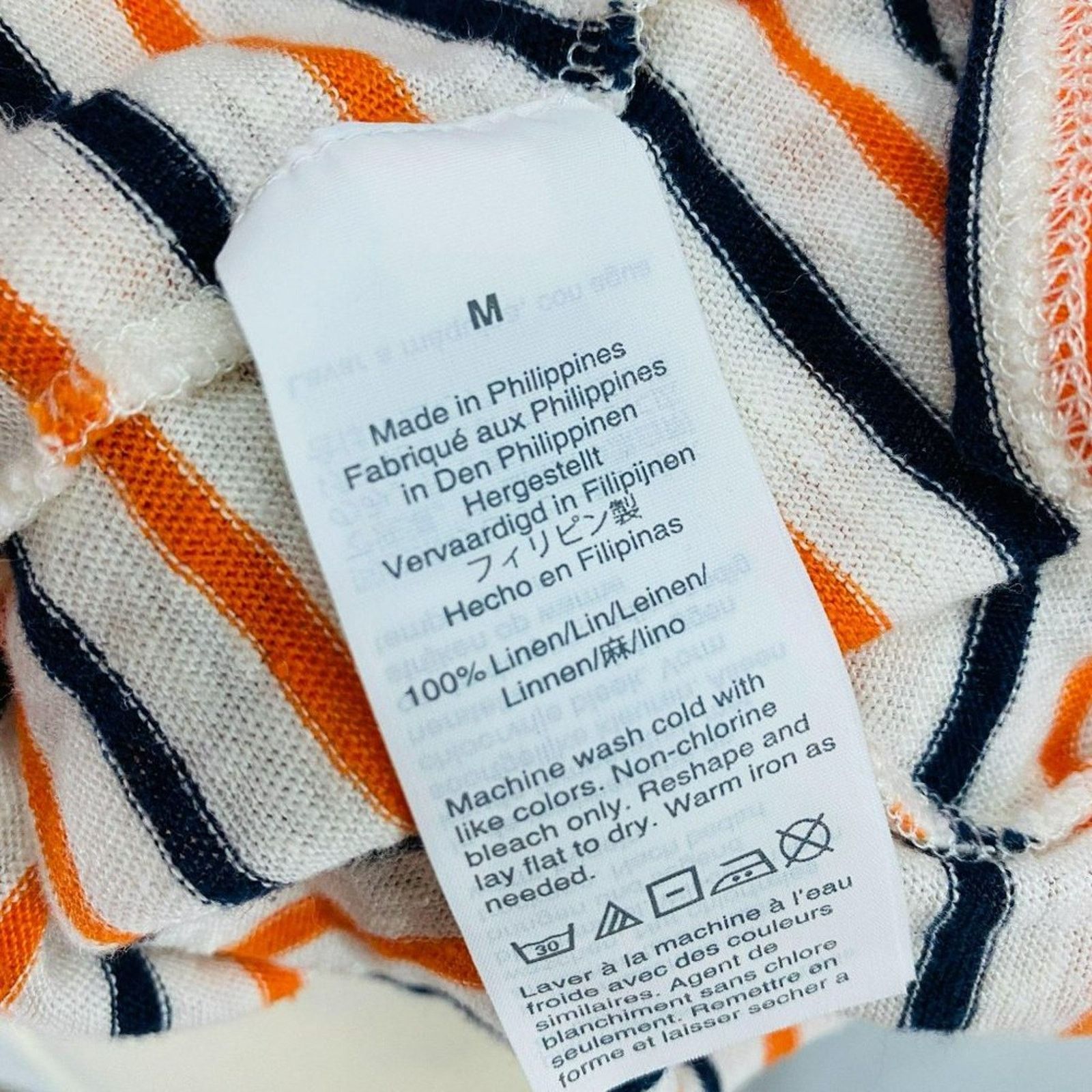 J.Crew J. Crew Top Ruffle Tank Blue Orange Striped Linen Medium Size M / US 6-8 / IT 42-44 - 5 Thumbnail