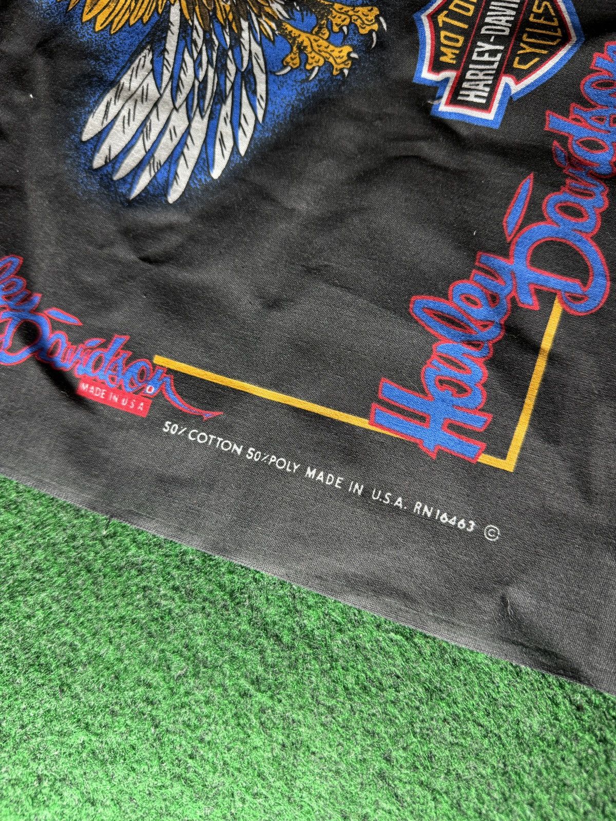 Harley Davidson × Vintage Vintage 90s Harley Davidson Eagle Soars Alone Biker Bandana Size ONE SIZE - 2 Thumbnail