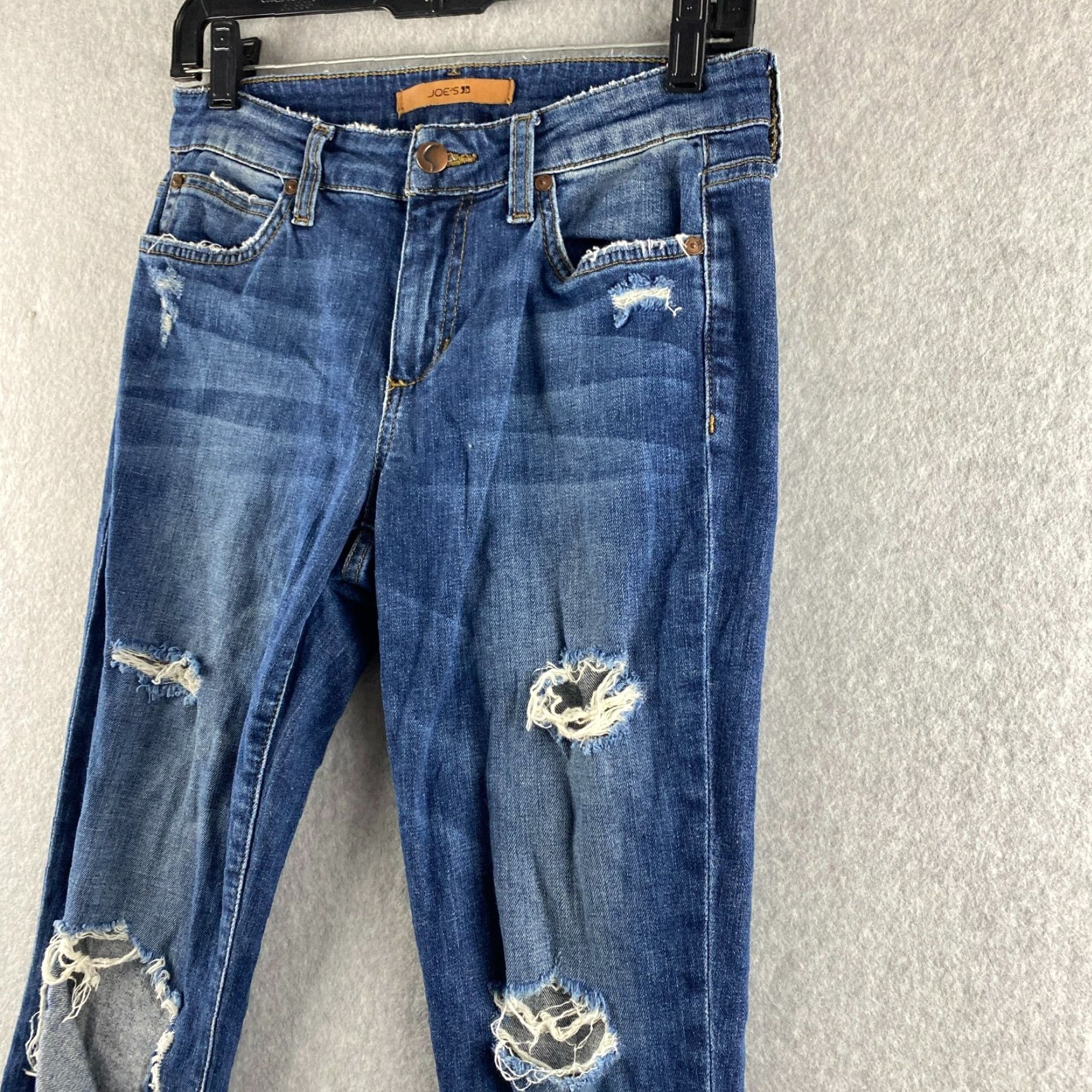 Vintage Joe's Jeans Womens Jeans 27 Blue Mid-Rise Skinny Distressed Denim 5-Pocket Womens Size 27" / US 4 / IT 40 - 7 Thumbnail