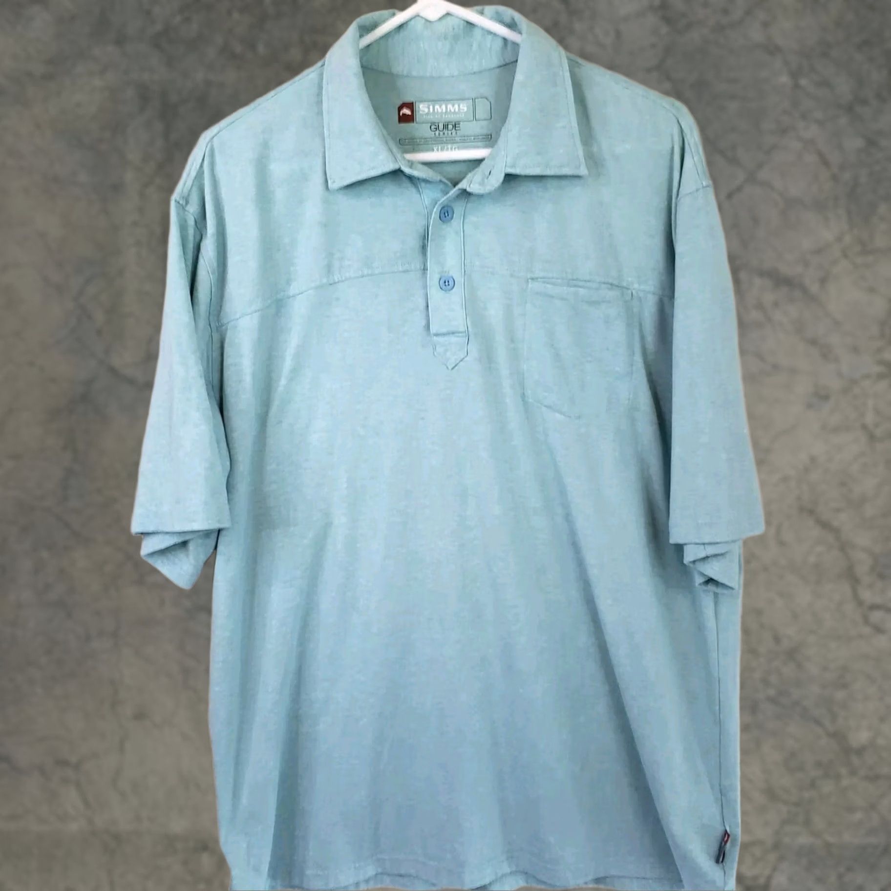 Vintage Simms Men's L Blue Guide Series Short Sleeve Polo Shirt Fishing Casual Size US L / EU 52-54 / 3 - 1 Thumbnail