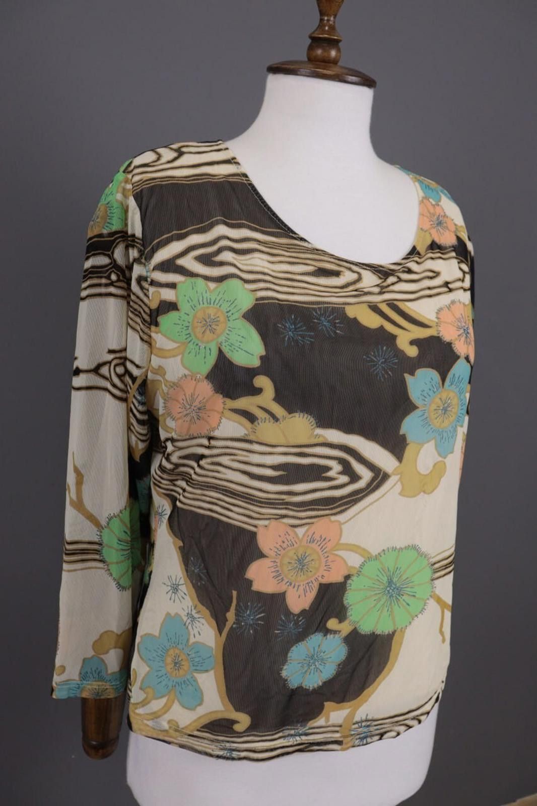 Polo Ralph Lauren Laurel Multicolor Mesh Floral Summer Long Sleeve Top Shirt Size M / US 6-8 / IT 42-44 - 5 Thumbnail
