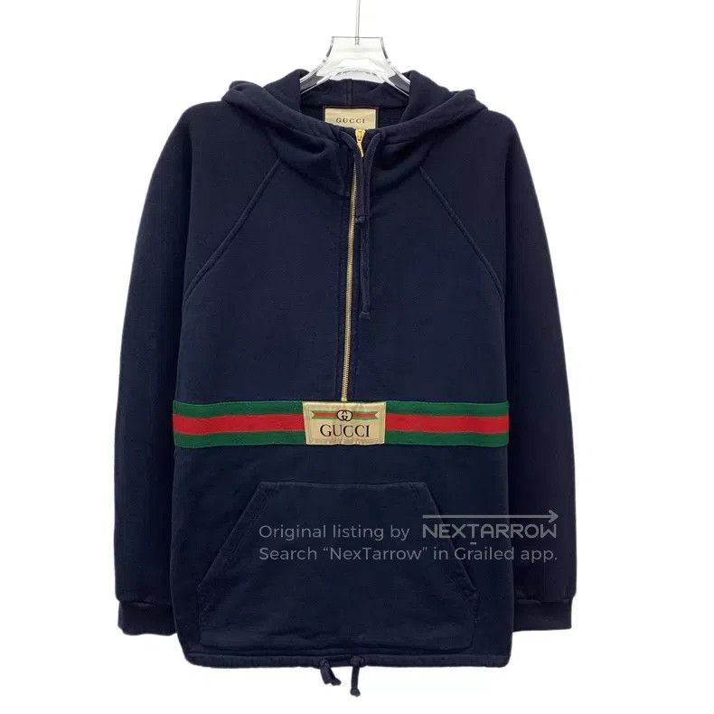 Gucci Gucci Dark blue striped webbing design cotton hooded semi- Size XS / US 0-2 / IT 36-38 - 1 Thumbnail