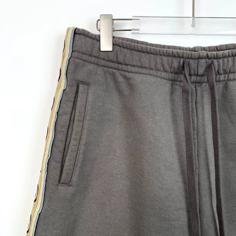 Gucci Gucci Size L Gray logo striped drawstring cotton shorts si Size US 34 / EU 50 - 3 Thumbnail