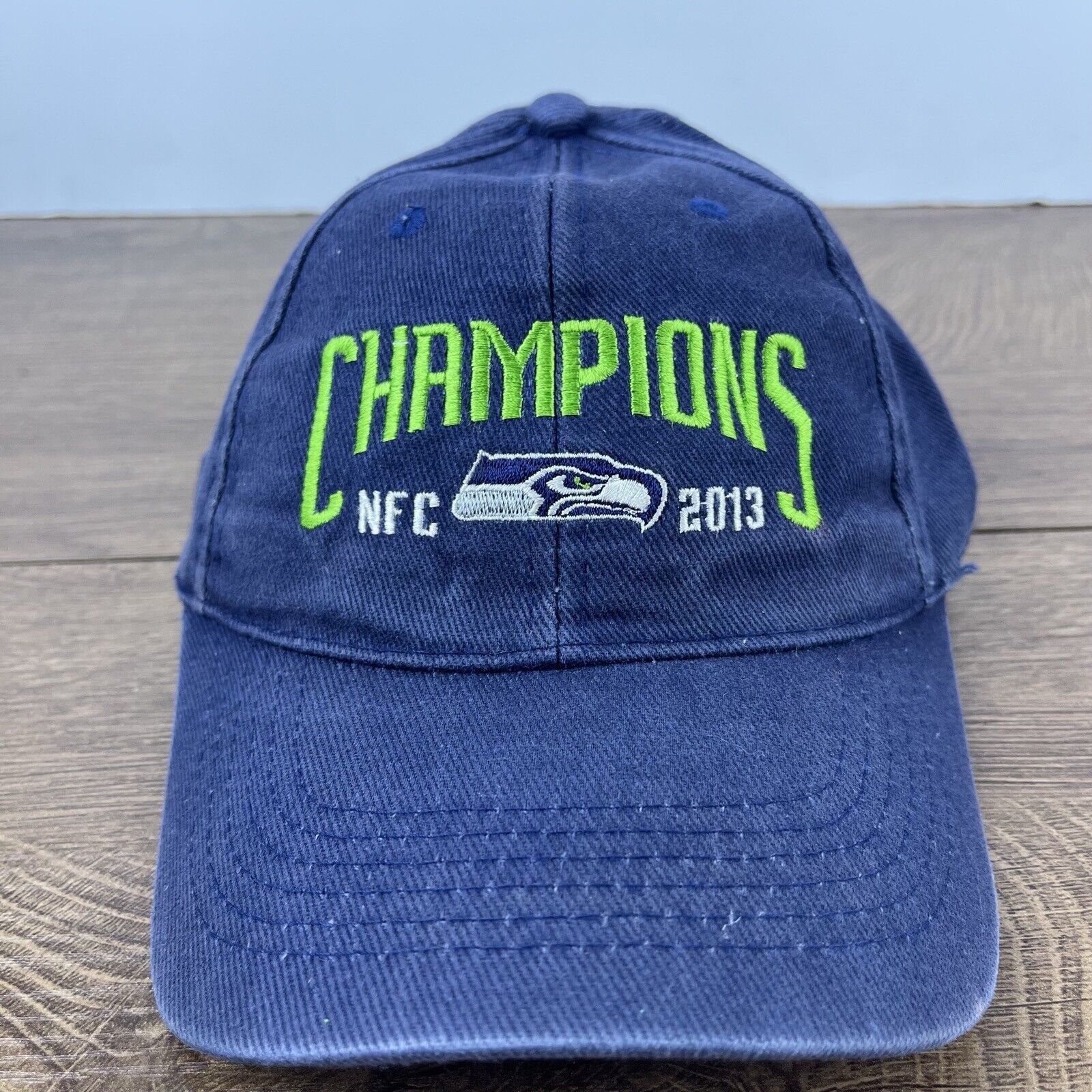 Other Seattle Seahawks Hat 2013 NFC Champions Blue Cap Adjustable Size ONE SIZE - 3 Thumbnail