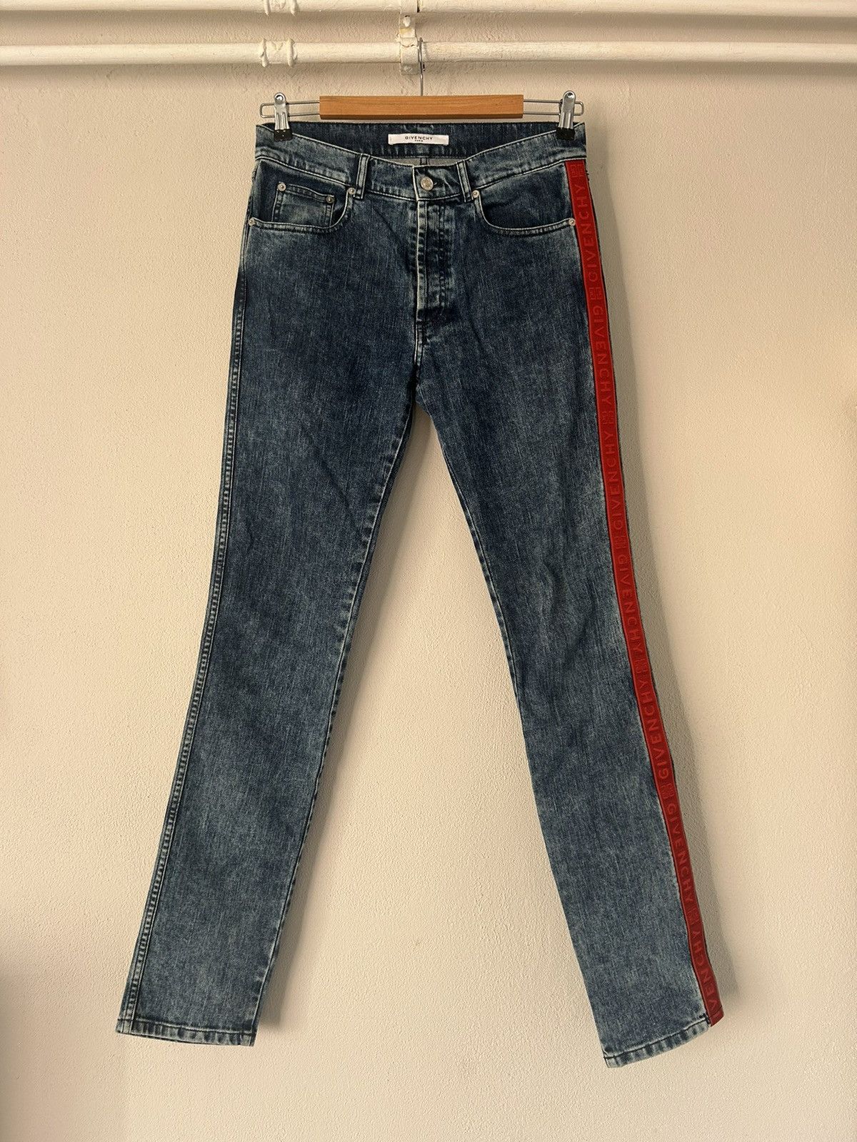 Givenchy Side Logo Stripe Denim Jeans Size US 29 - 2 Thumbnail