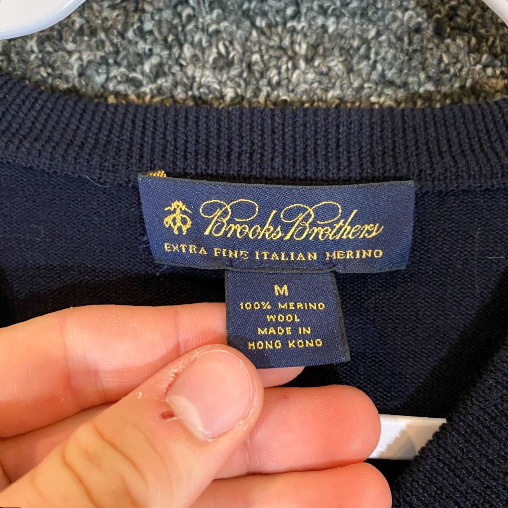 Brooks Brothers Vintage Brooks Brothers Sweater Men’s Medium Blue Argyle Merino Wool V-Neck Pullover Casual Formal Size US M / EU 48-50 / 2 - 2 Thumbnail