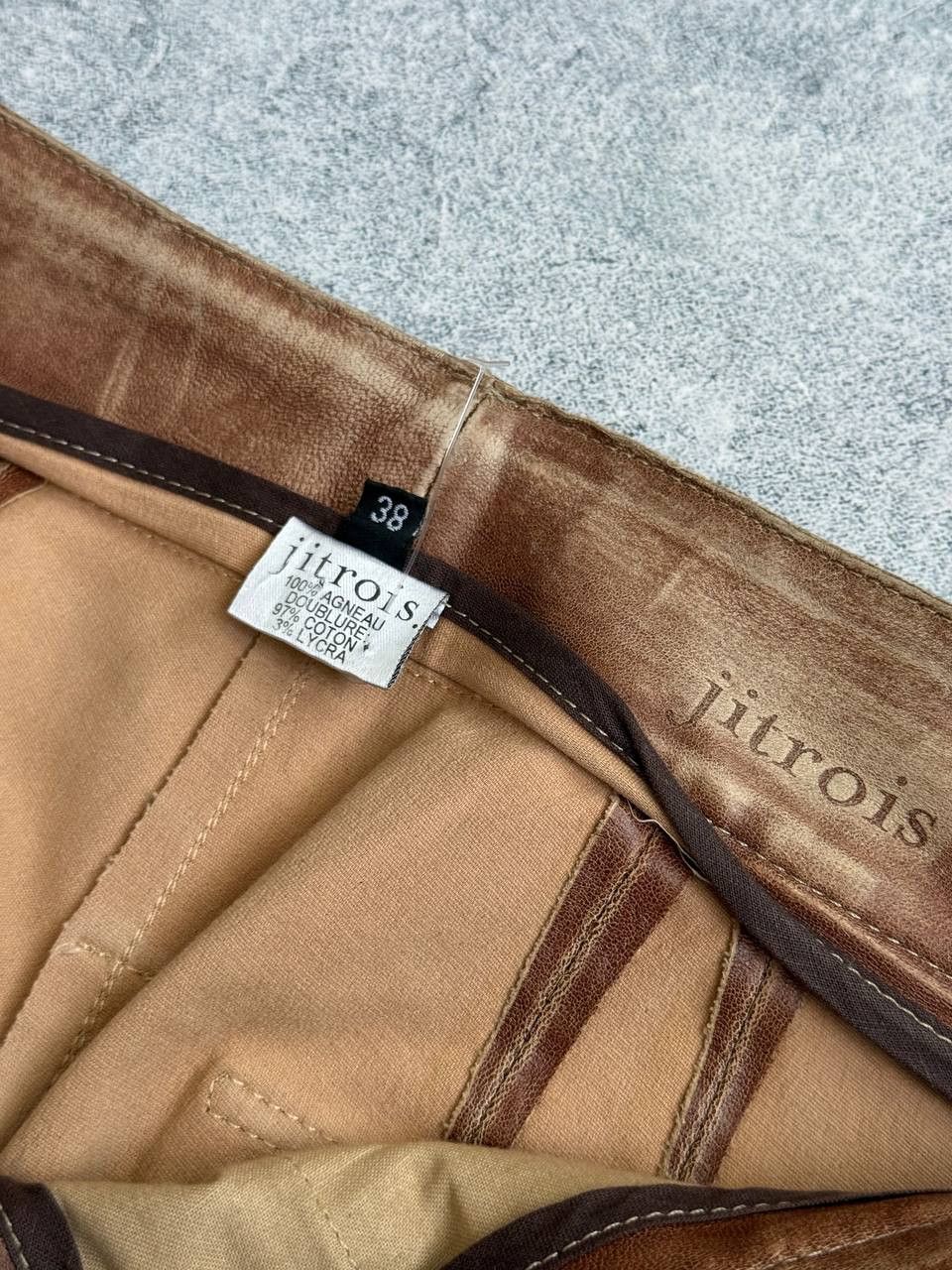 Jitrois Jean Claude Jitrois Brown Leather Pants size 38 Size 38" / US 16 / IT 52 - 7 Thumbnail