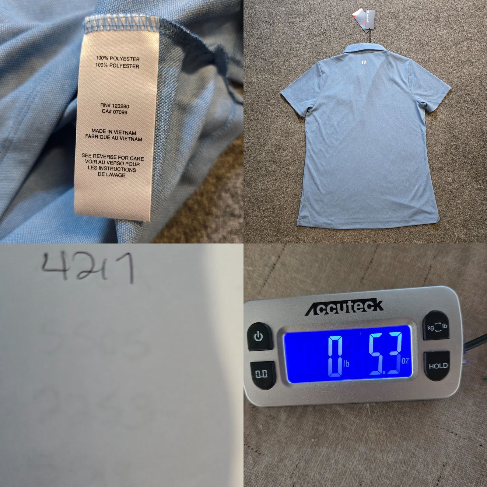TravisMathew VINTAGE Travis Mathew Top Womens Large Blue Embroidered Monogrammed Performance Size L / US 10 / IT 46 - 8 Thumbnail