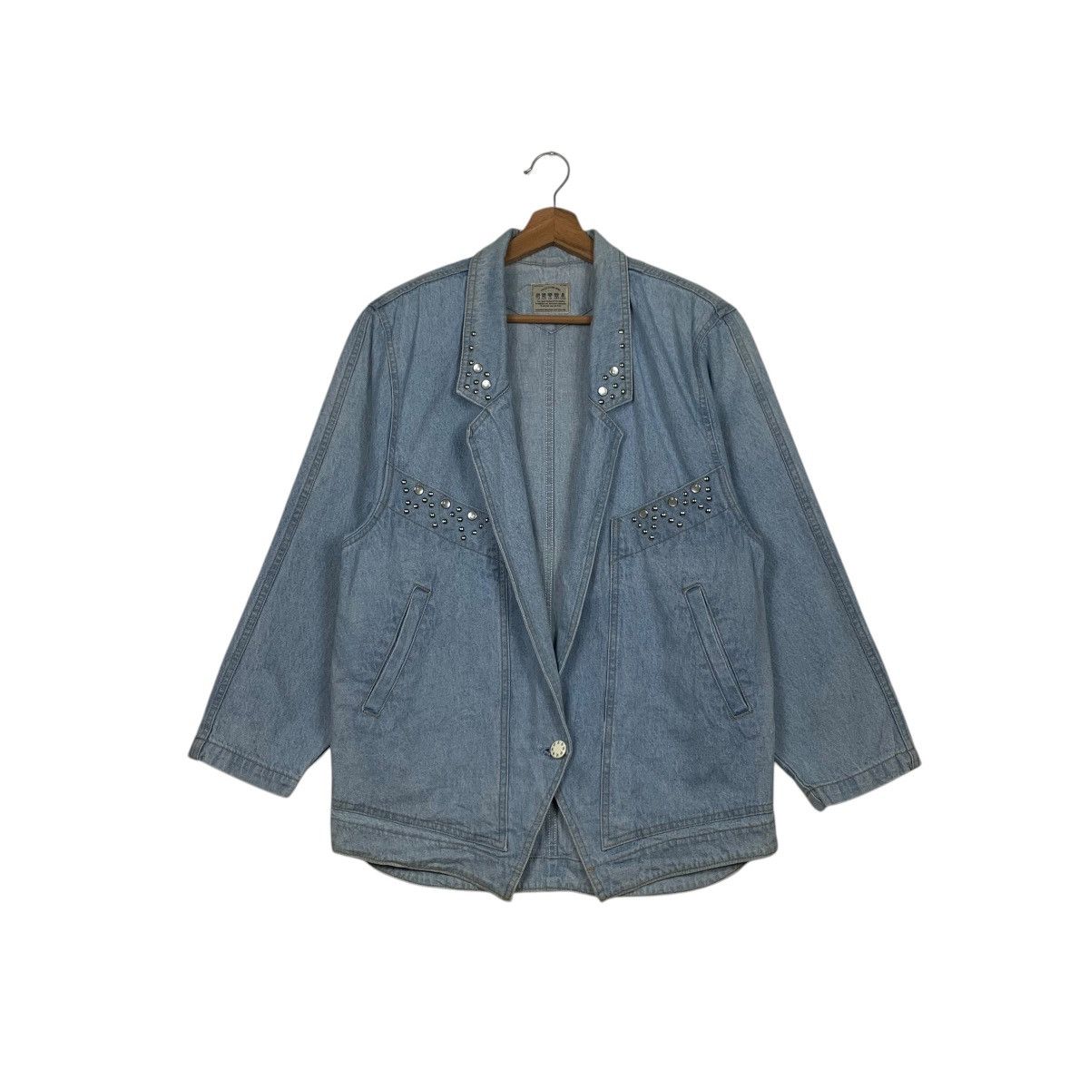 Vintage Vintage 90’s CETRA Blue Wash Jeans Jacket #2647-C118 Size L / US 10 / IT 46 - 1 Thumbnail