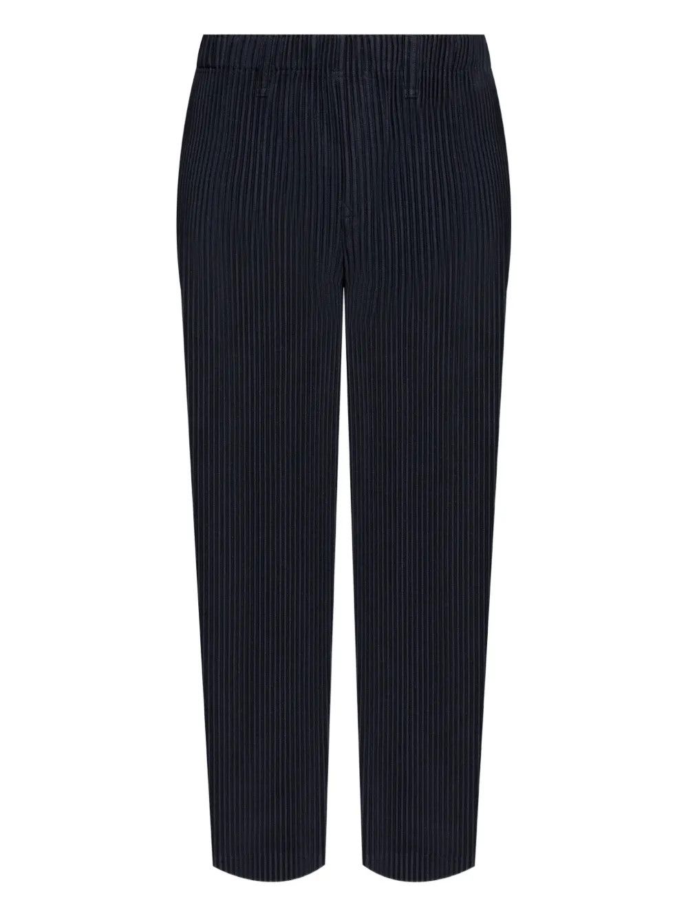 Homme Plissé Issey Miyake Navy Pleated Straight-Leg Trousers