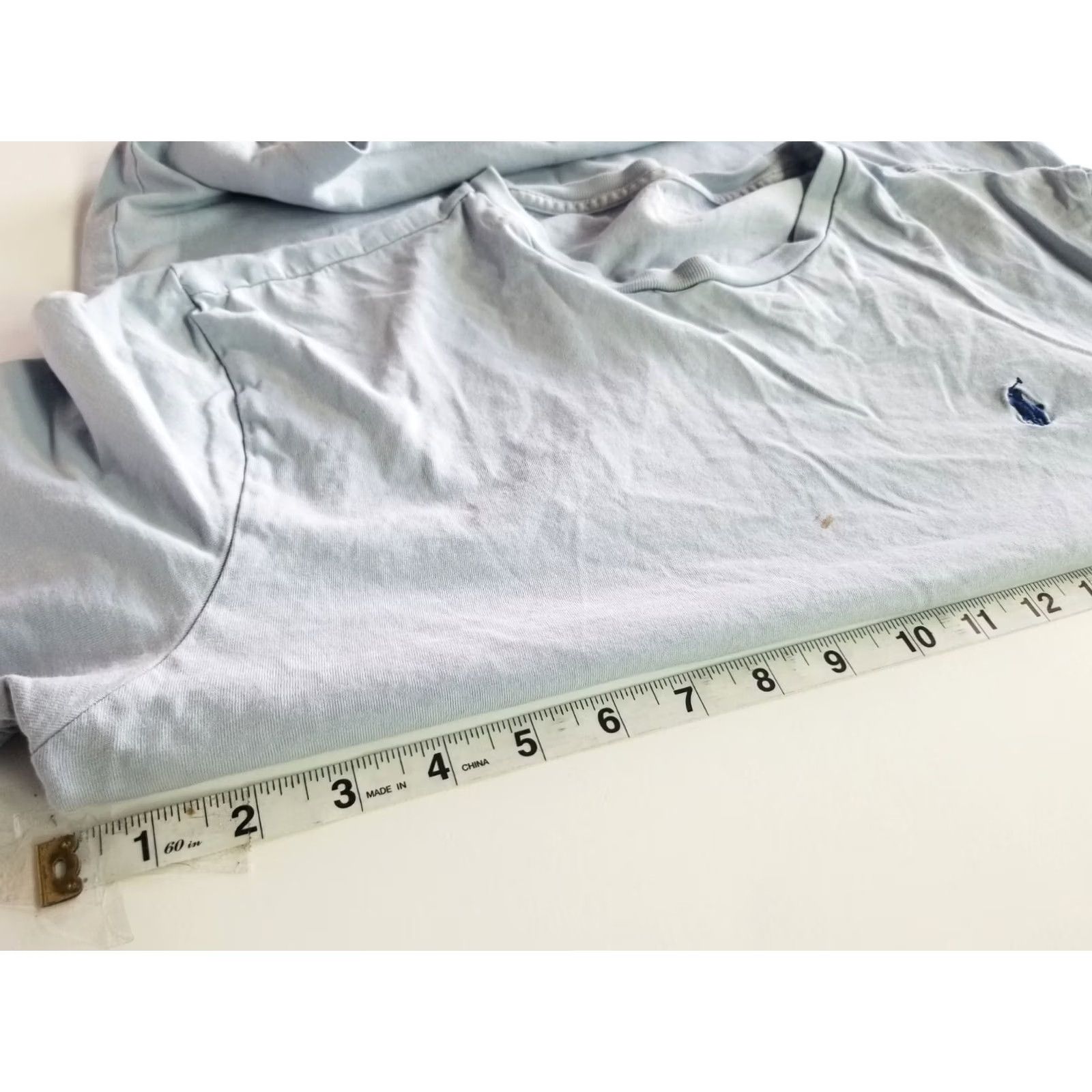Polo Ralph Lauren Polo Ralph Lauren Shirt T-Shirt Men Small Blue Distressed Logo Embroidered Crew Neck Knit Cotton Short Sleeve Regular Fit Vintage: No Size US S / EU 44-46 / 1 - 3 Thumbnail