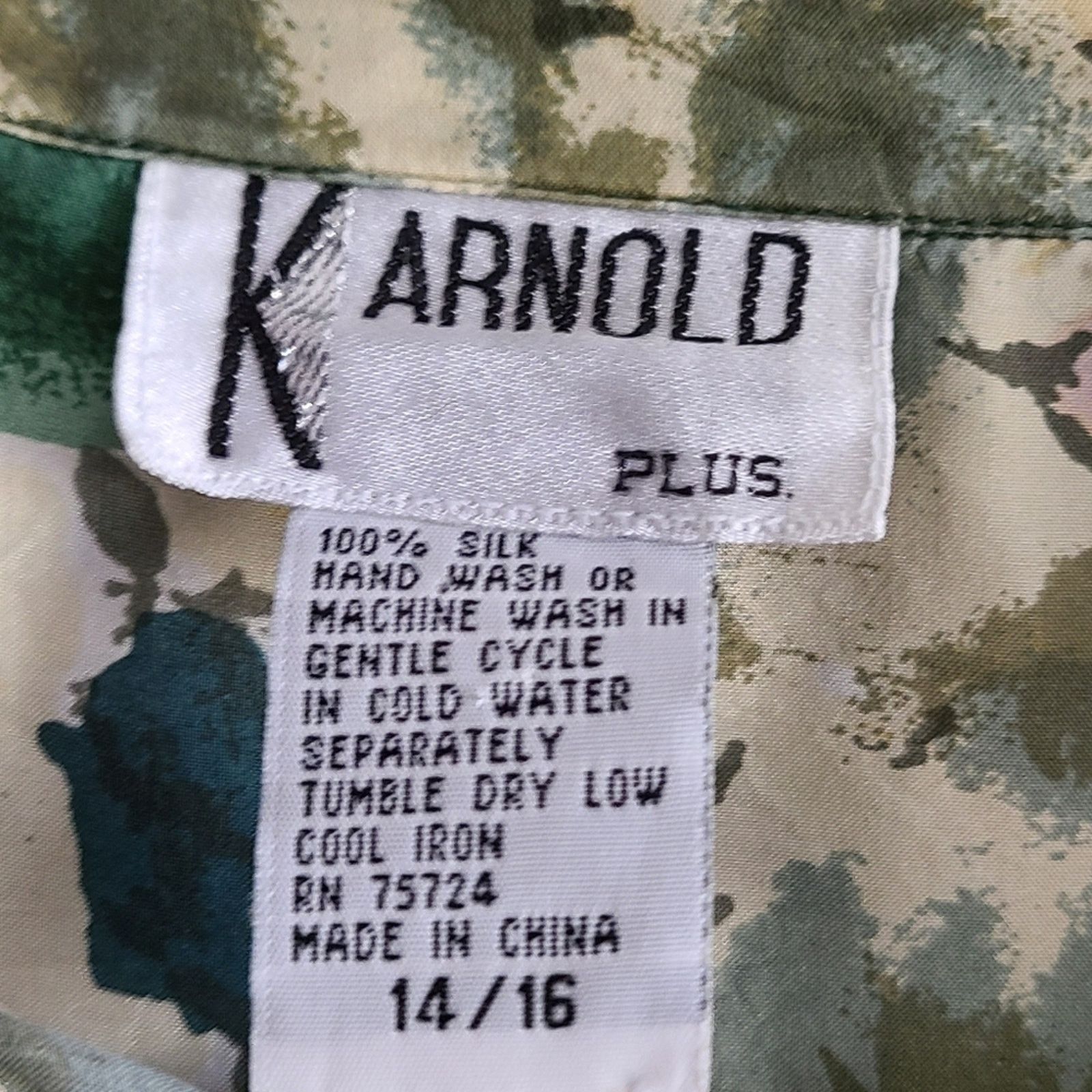 Vintage Vintage K Arnold Women's 100% Silk Blouse Size 14-16 Size XL / US 12-14 / IT 48-50 - 3 Thumbnail
