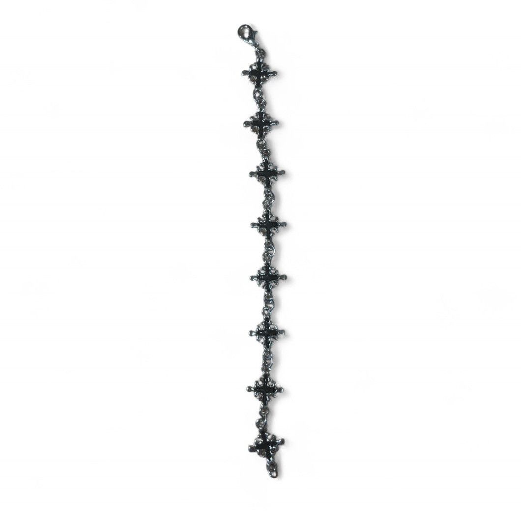 Japanese Brand Vintage Black Cross Silver Bracelet Punk Hip Hop Jewelry Size ONE SIZE - 2 Thumbnail